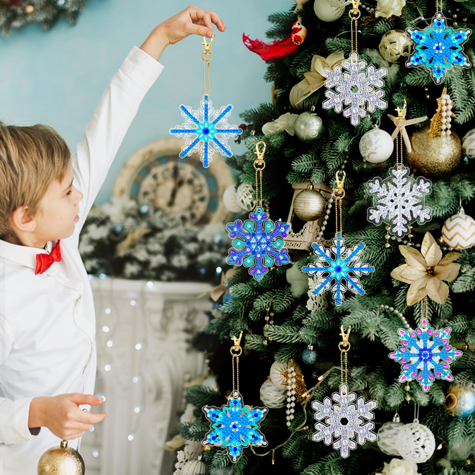 Lioewhu Diamond Painting Weihnachtsanhänger - 20 Stück DIY Bastelset