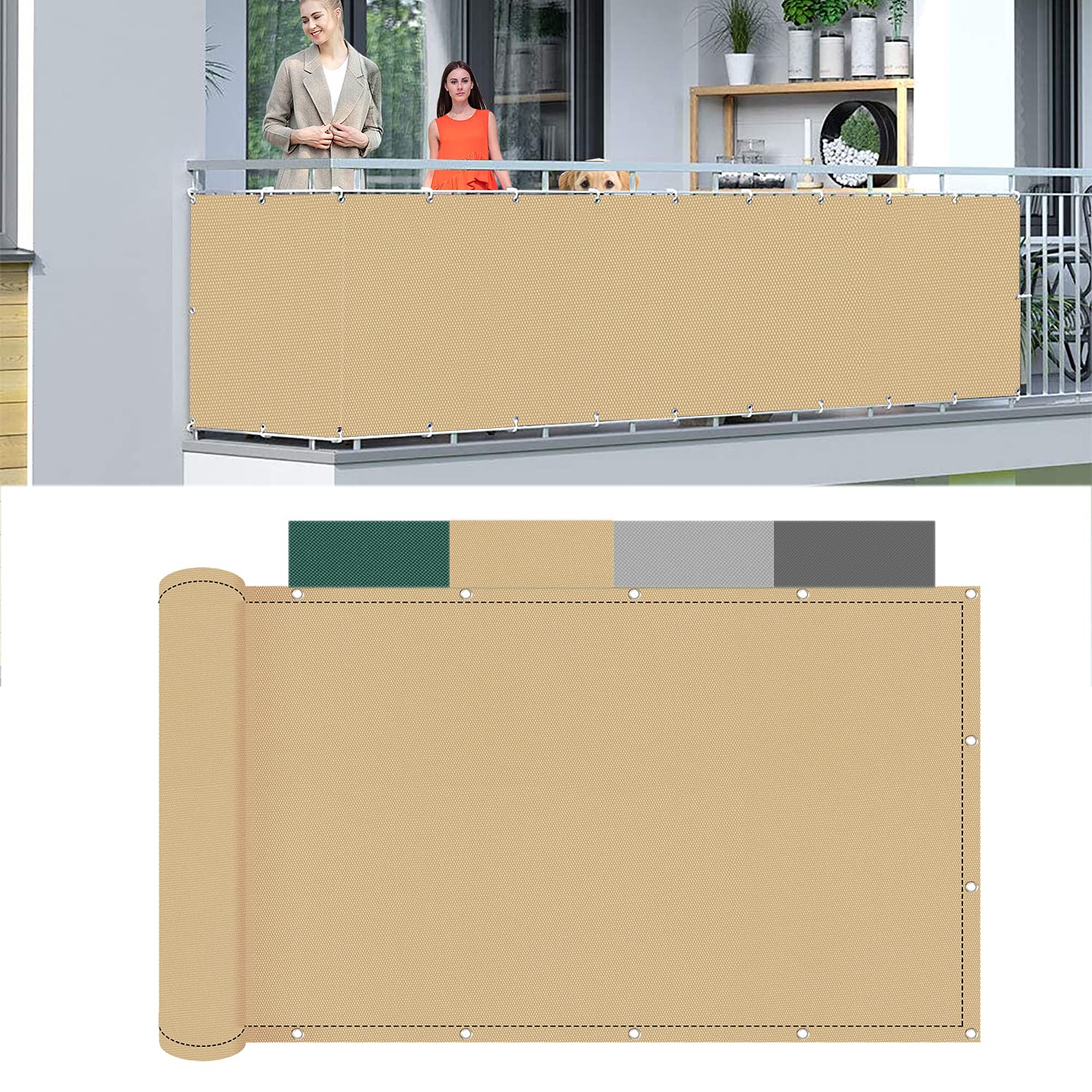 GLDYTVF Outdoor Privacy Shield 70x450cm Weatherproof Sunshade Cover for Porch Deck Backyard Patio and Terrace Easy Care Privacy Protector