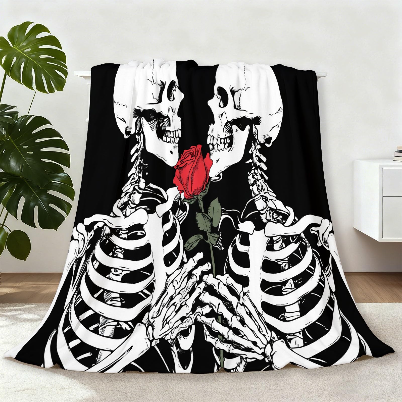 Couverture polaire crânes roses l'idée cadeau idéale pour un hiver cocooning original