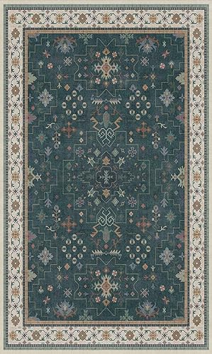 Miniatura 559 de Alfombra Boho Negra para Sala de Estar - Alfombra de Área Lavable de 10x14 Pies, Alfombras de Comedor para Debajo de la Mesa, Alfombra Suave de Pelo