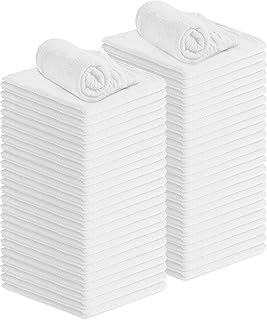 Linteum Textile (100-Pack, 12x14 in., White) Cotton Shop Towels - Absorbent Shop Rags and Multipurpose Cleaning Towels for Automobiles, Industries, Garage and Homes