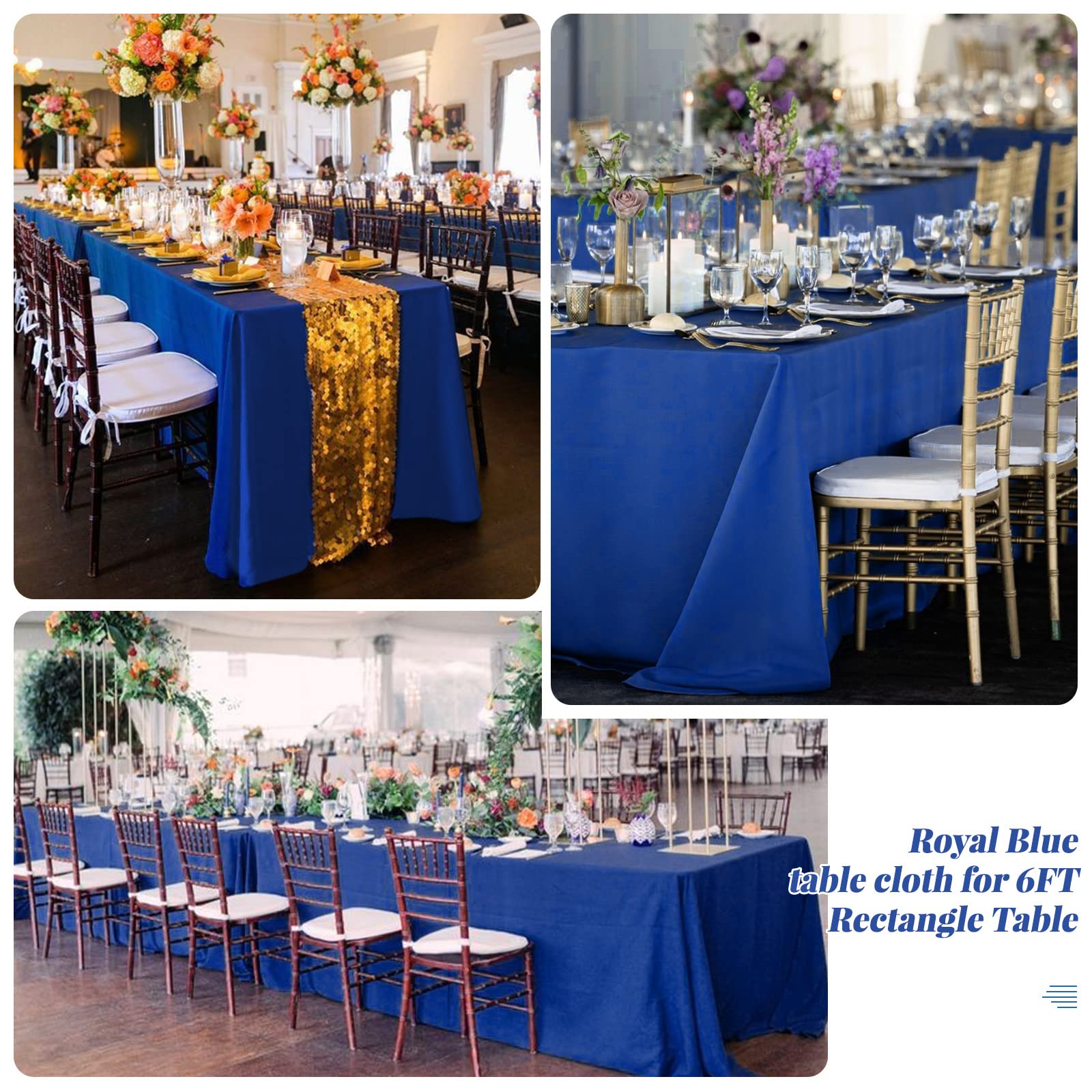 Pesonlook Paquete de 10 manteles de poliéster de 60 x 102 pulgadas para mesas rectangulares de 6 pies, mantel lavable para bodas, recepciones, banquetes, fiestas