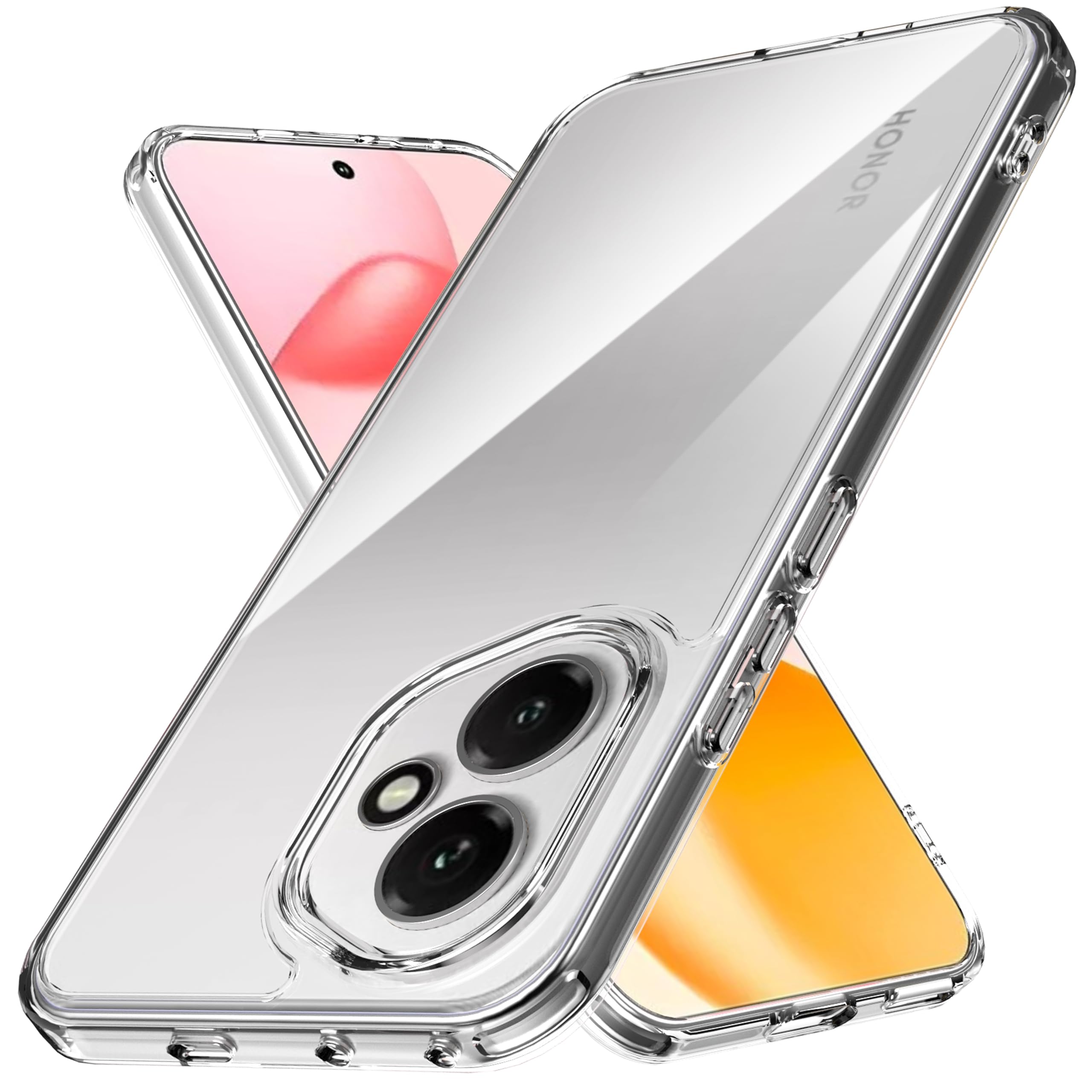 Anoowkoa Case for Honor 400 5G 6.65 Inch (Not for Honor 400 Pro) TPU and Clear PC Hybrid Hard Acrylic Slim Phone Case Clear Ultra Crystal Transparent Protective Back Cover Flexible Bumper