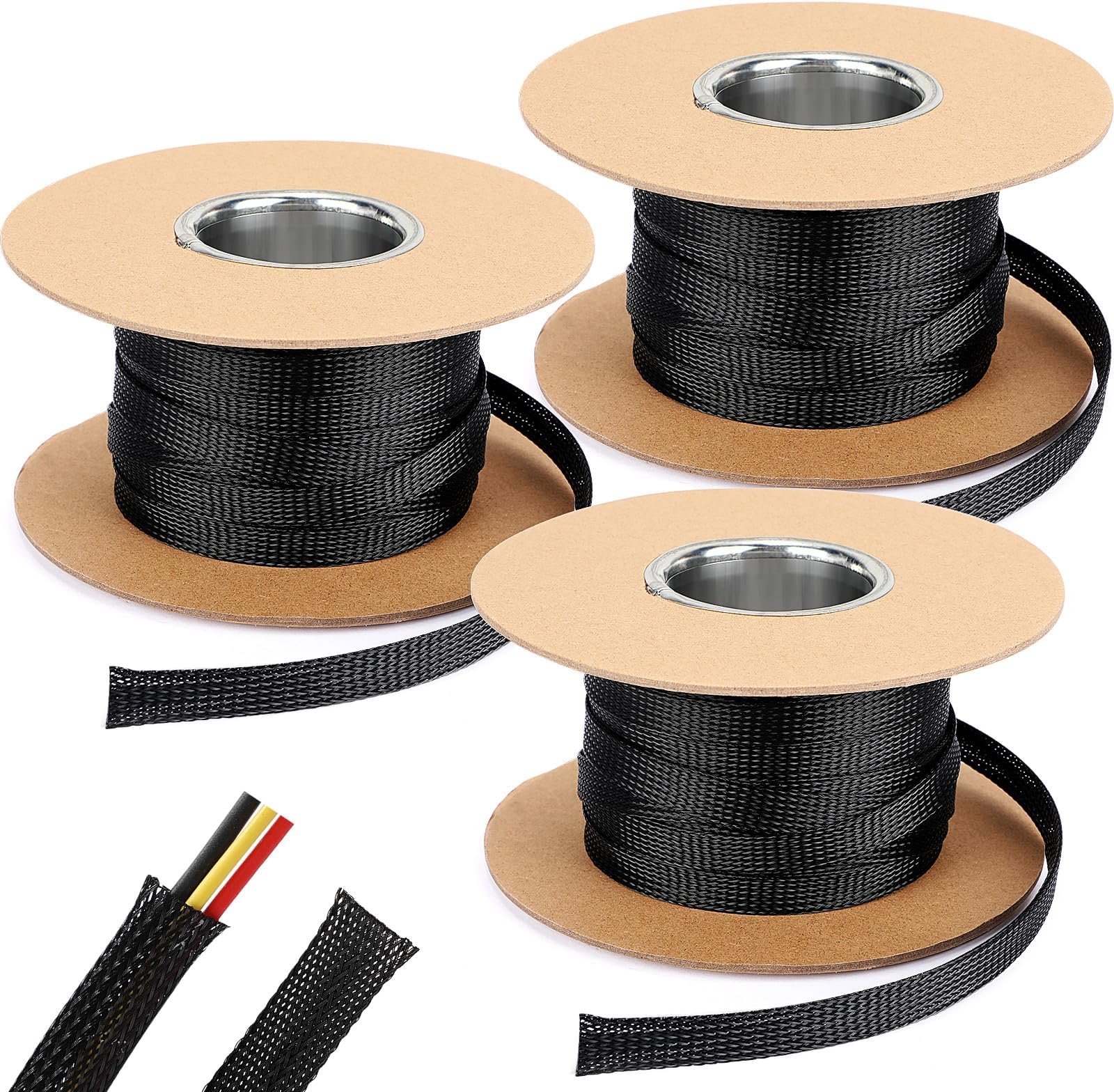 Braided Sleeve Cable Management MOCNT PET Expandable Braided Sleeving Wire Braided Sleeve Cable Chubby Cable Screen Protector