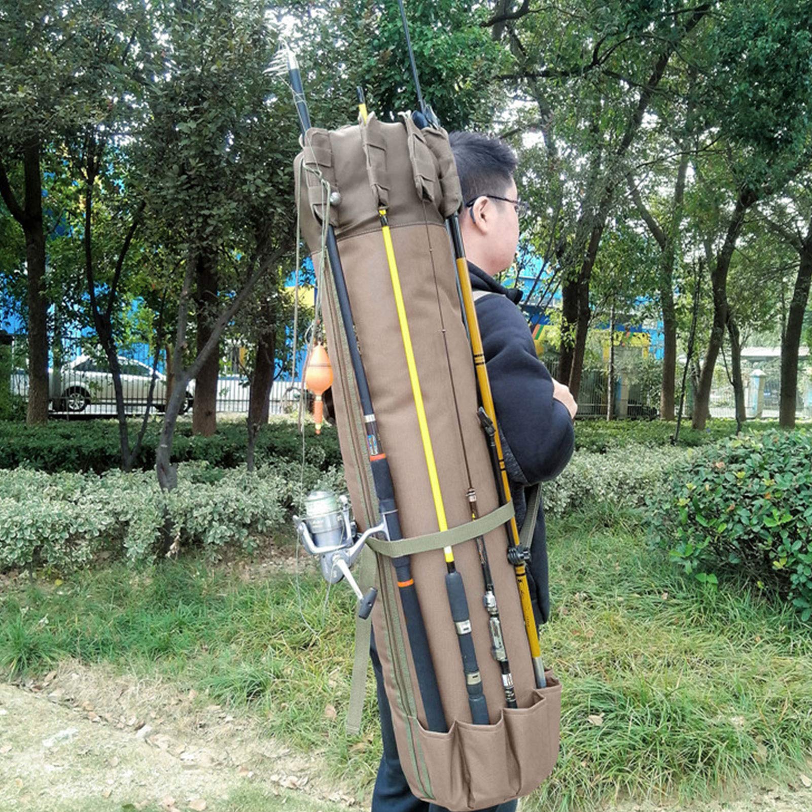 torba na wędkę kołowrotek organizator trwały wielofunkcyjny futerał do przenoszenia dla entuzjastów wędkarstwa tkanina Oxford 117x36cm