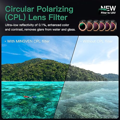 Miniatura 6 de Juego de filtros NDPL para accesorios DJI Mini 4 Pro, paquete de 6 - (ND8PL, ND16PL, ND32PL, ND64PL, ND256PL, CPL) Juego de filtros NDPL compatibles