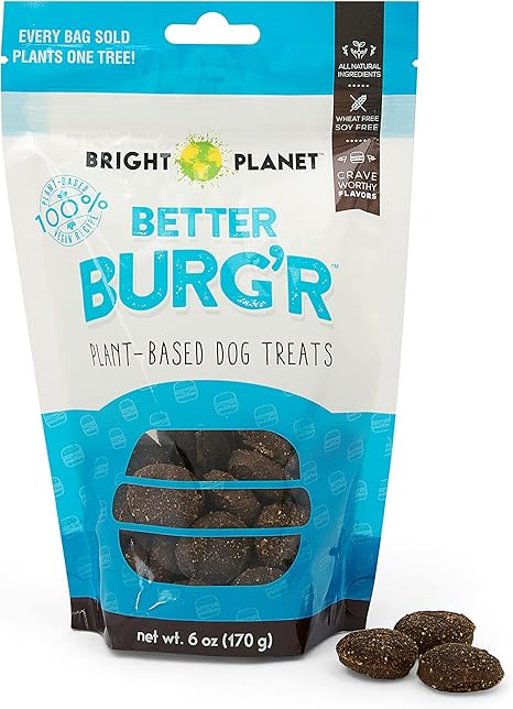 Bright Planet Pet | Plant-Based Vegan Dog Treats - 6oz | Sustainable Natural Clean Label | Low-Calorie Soft Veggie Dog Treats | Made in USA