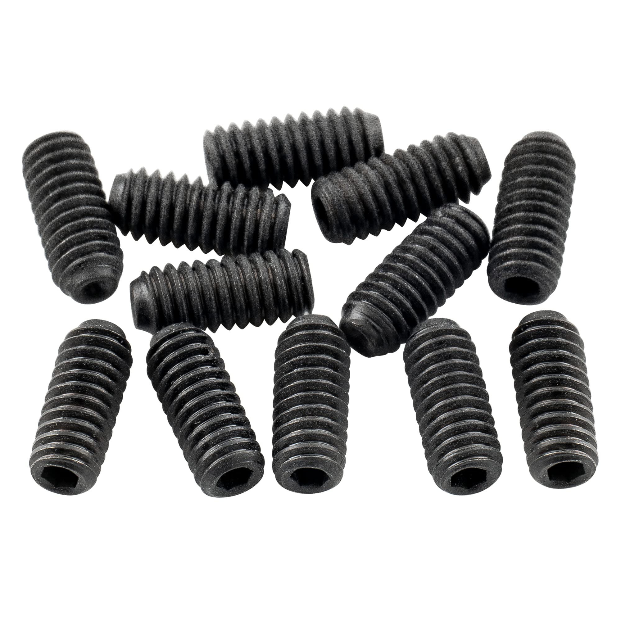 Musiclily Ultra UNF#4-48X1/4 Inch Stainless Steel Bridge Saddle Height Screws for USA Electric Guitar Black (Set of 12)