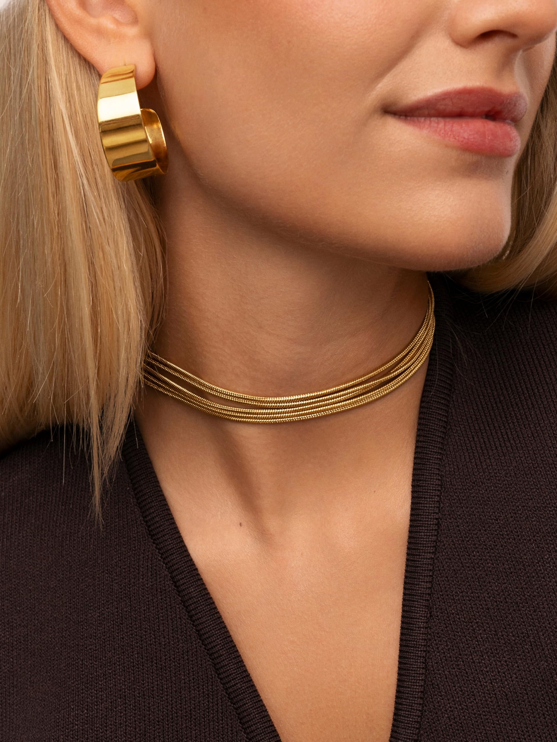 SINGULARU Collana da donna Cleopatra Acciao Placcato Oro