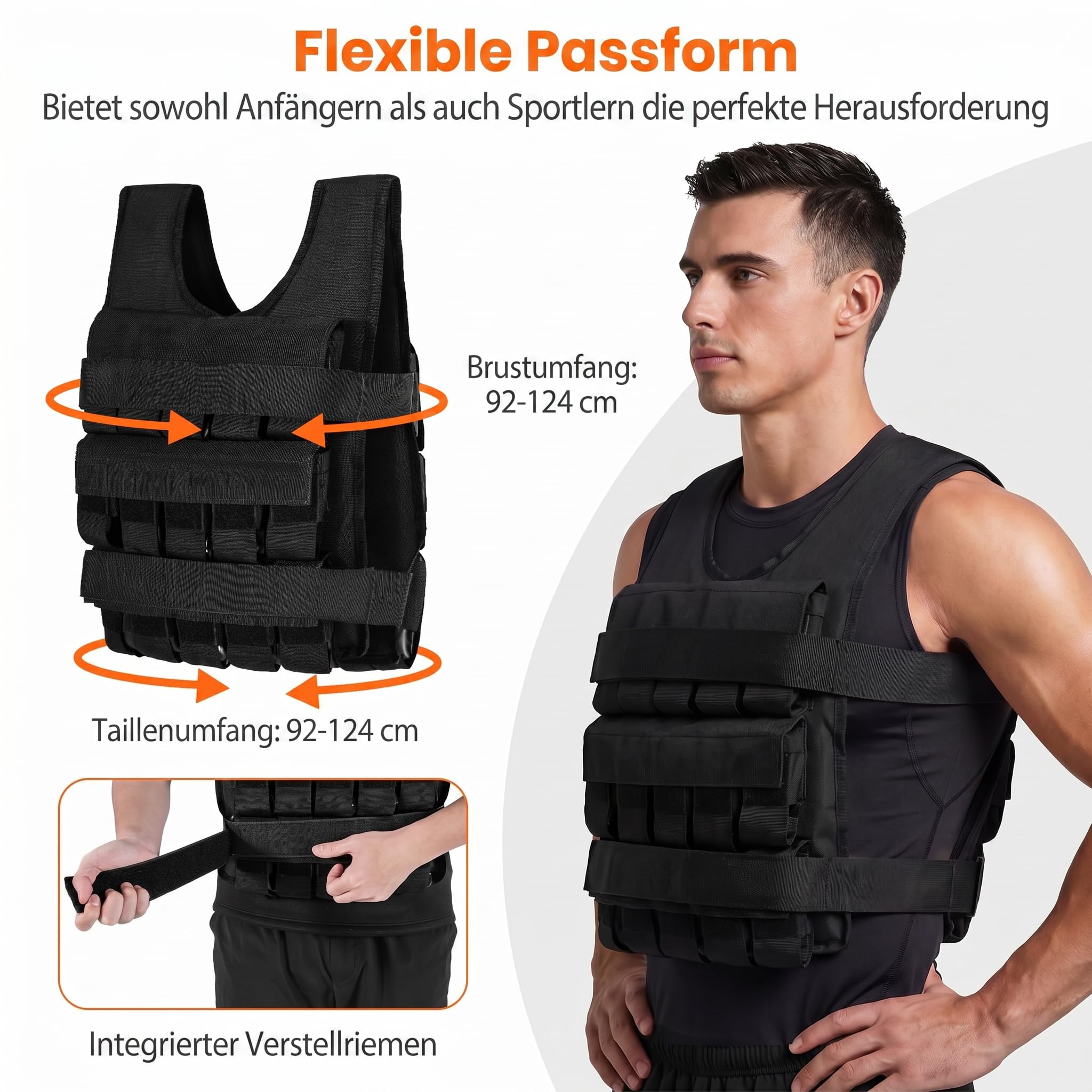 COSTWAY Kamizelka obciążeniowa 20/30 kg, regulowany rozmiar klatki piersiowej, kamizelka treningowa ze zdejmowanymi żelaznymi workami z piasku, kamizelka fitness do treningu siłowego, budowy mięśni