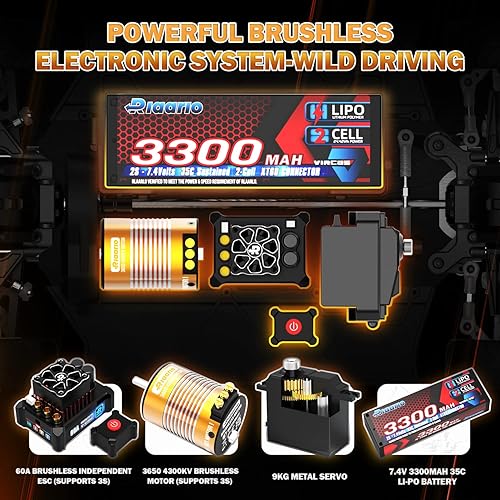 Miniatura 2 de AMORIL 110 Fast Brushless RC Drift Cars para adultos, máximo 200 KMH de fibra de carbono Supercar en carretera con motor sin escobillas 3660 3900KV,