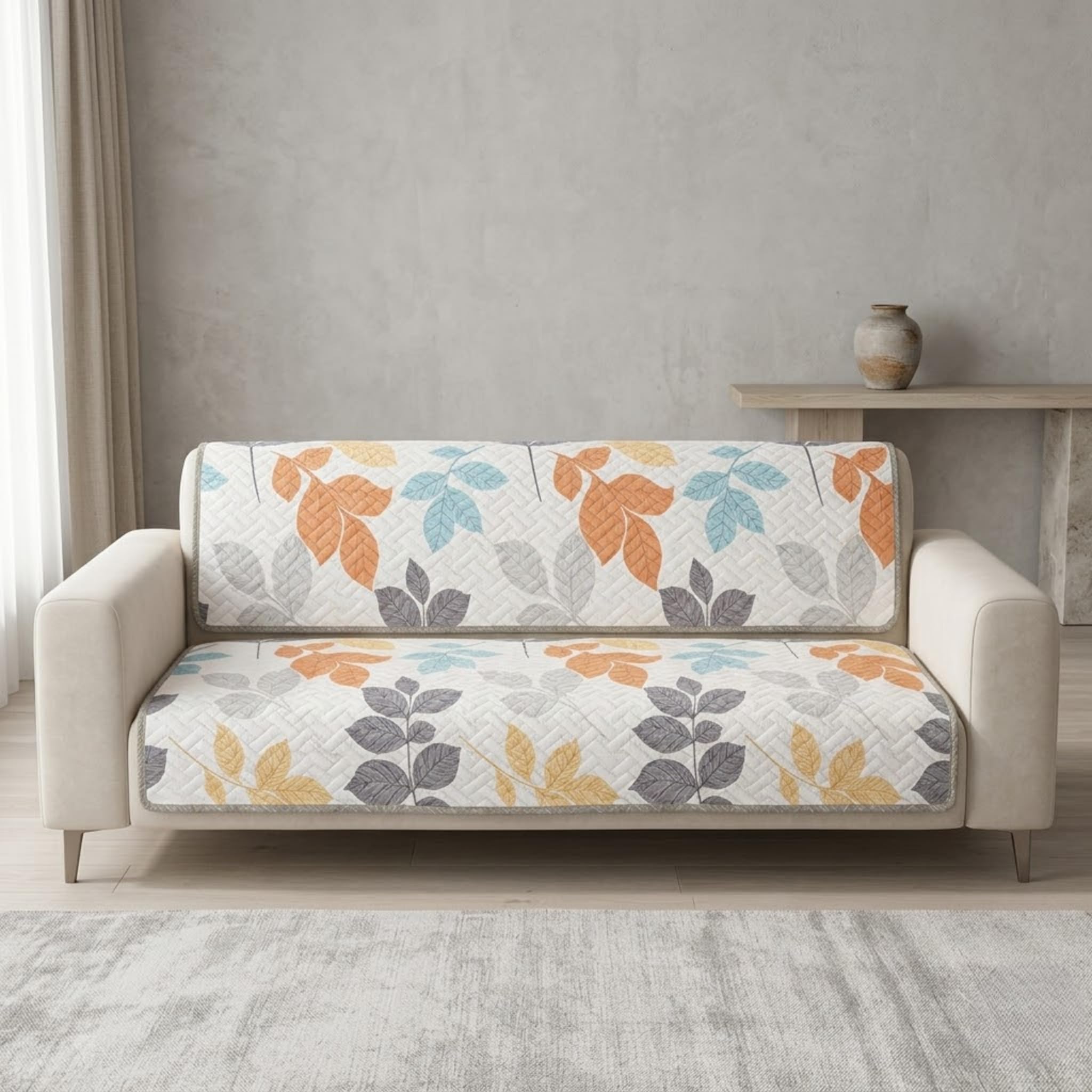 Velvet Quilted Sofa Cover Set - 5 Seater Protection -23 Velvet Quilted Sofa Cover Set - 5 Seater Protection -23
