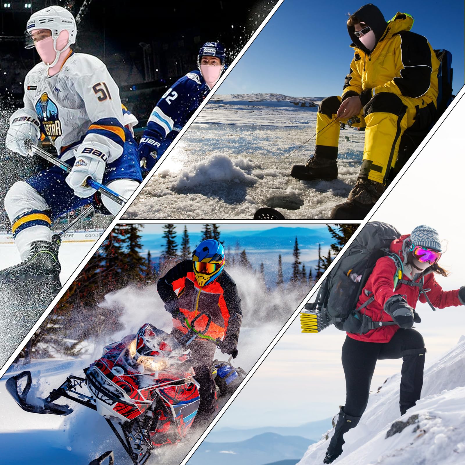 Kominiarka narciarska, kominiarka narciarska, dla mężczyzn/kobiet, dzieci, na zimę, jesień, wiatroszczelna kominiarka motocyklowa na narty, snowboard, rower, Rosa, L-4XL