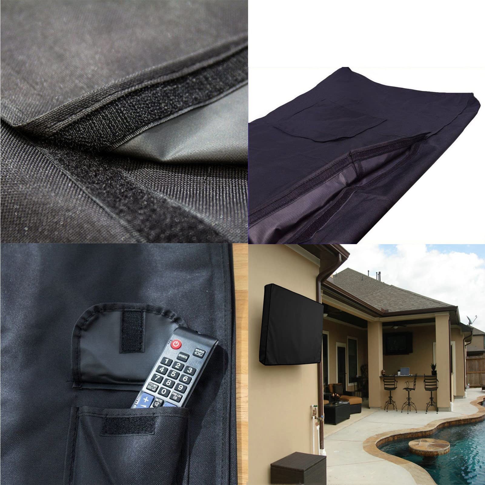 Copertura TV per Esterni Protezione UV Impermeabile, Copertura Universale per Schermo TV, per schermi da 22 a 70 Pollici per LED LCD Plasma - Nera (46?-48?)