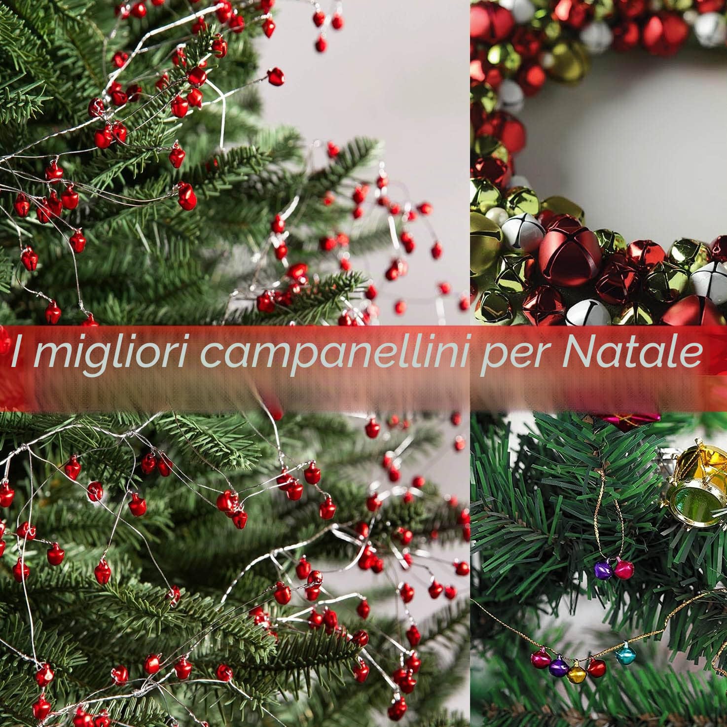 300PCS Campanelle Colorate, BetterJonny 10mm Metallo Campanellini Piccole Campanelle Natalizie Colorati Campanellini Natale Jingle Bells per Albero di Natale, 5 Colori