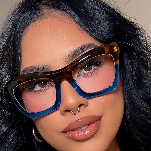 Miniatura 3 de Zeelool Gafas cuadradas de gran tamaño vintage con estilo para mujer con lente transparente sin receta Benitez ZWA035804