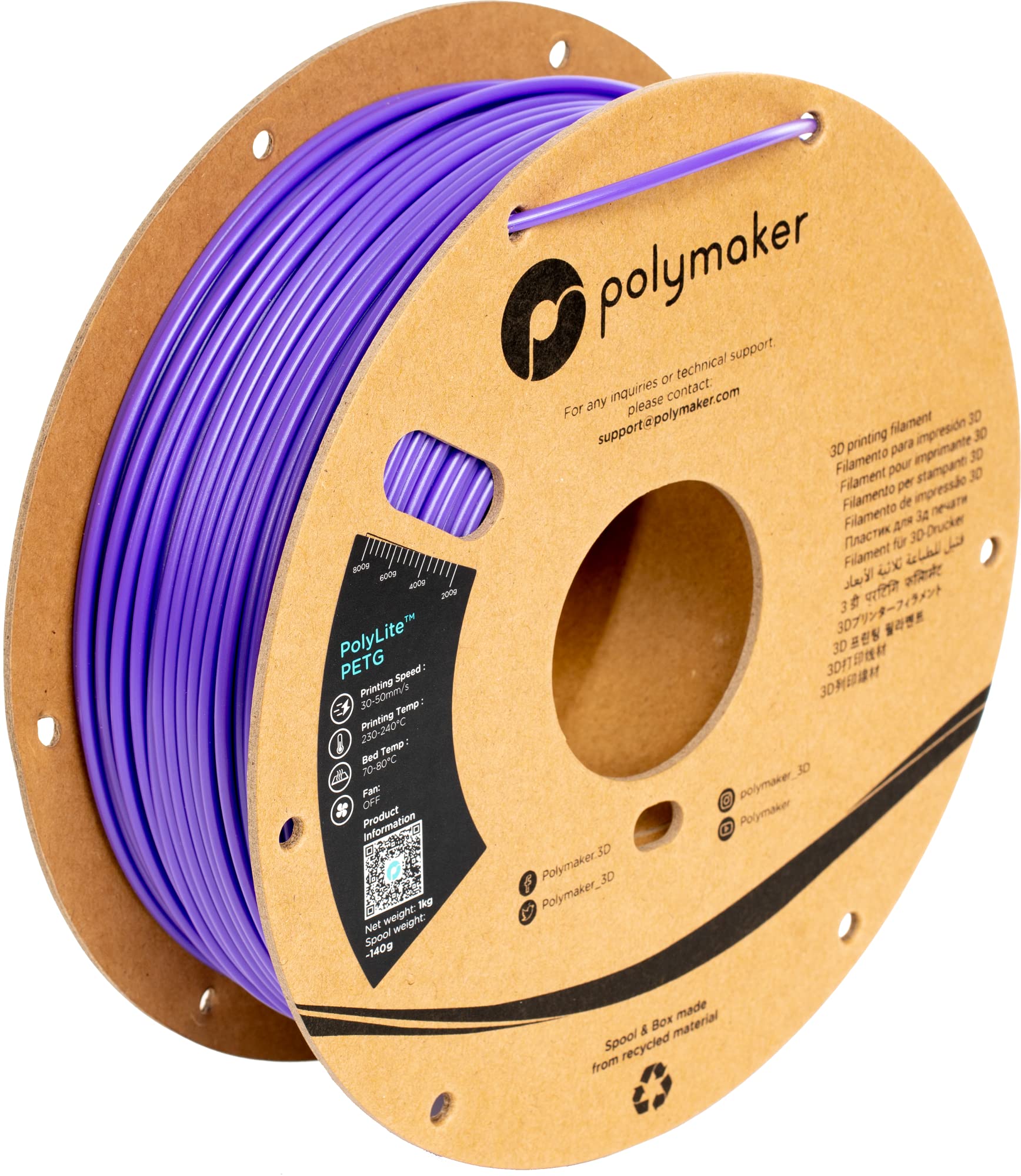 Polymaker Petg Filament 2 85mm 1kg Purple 3d Printer Filament ...