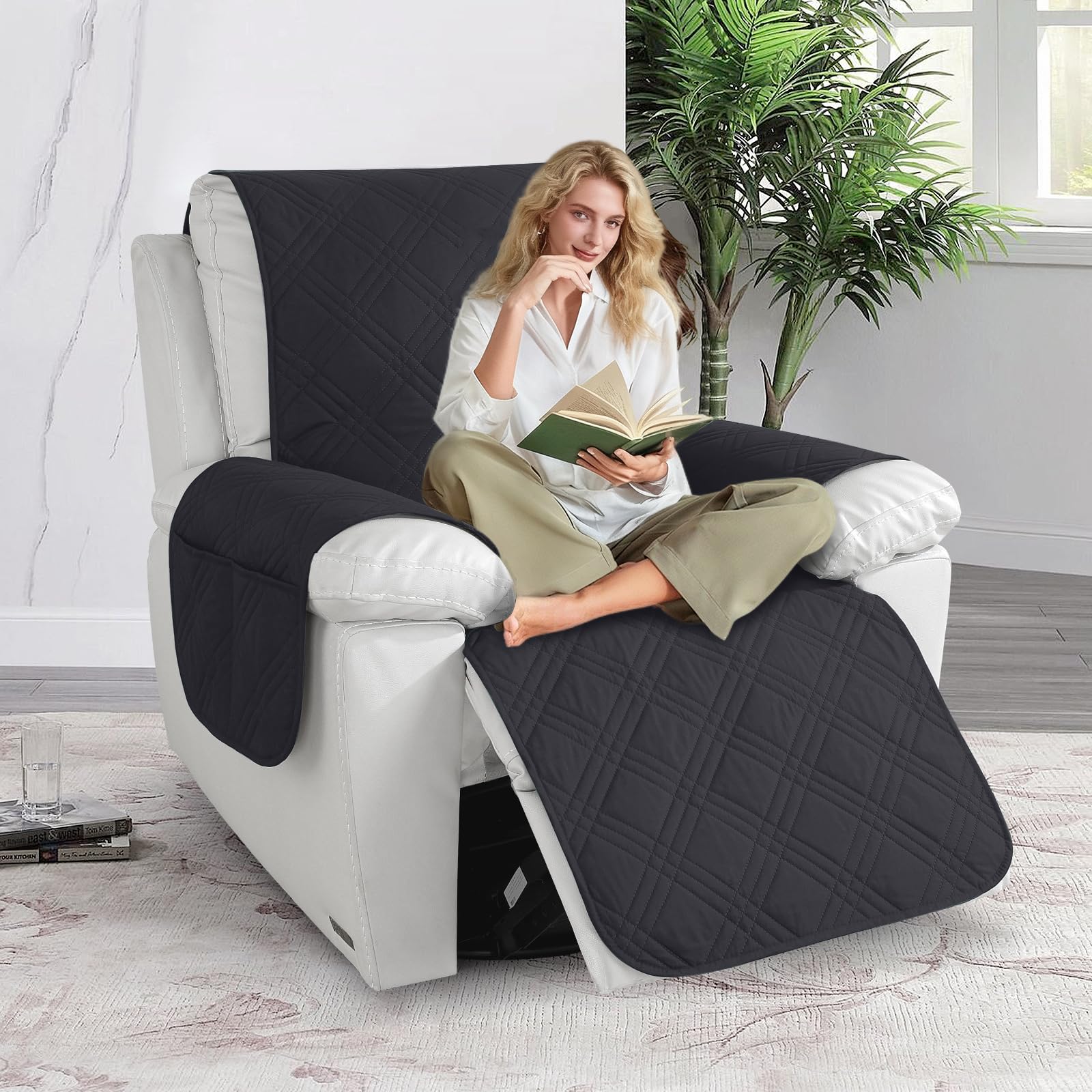 Chingcoo Fauteuilbeschermer, stoelkussen, relaxstoel met armleuningen, stoel, overtrek, bureaustoel, voor relaxstoel en overtrek, warm en zacht, ter bescherming van de bekleding, leuningbescherming Chingcoo Fauteuilbeschermer, stoelkussen, relaxstoel met armleuningen, stoel, overtrek, bureaustoel, voor relaxstoel en overtrek, warm en zacht, ter bescherming van de bekleding, leuningbescherming