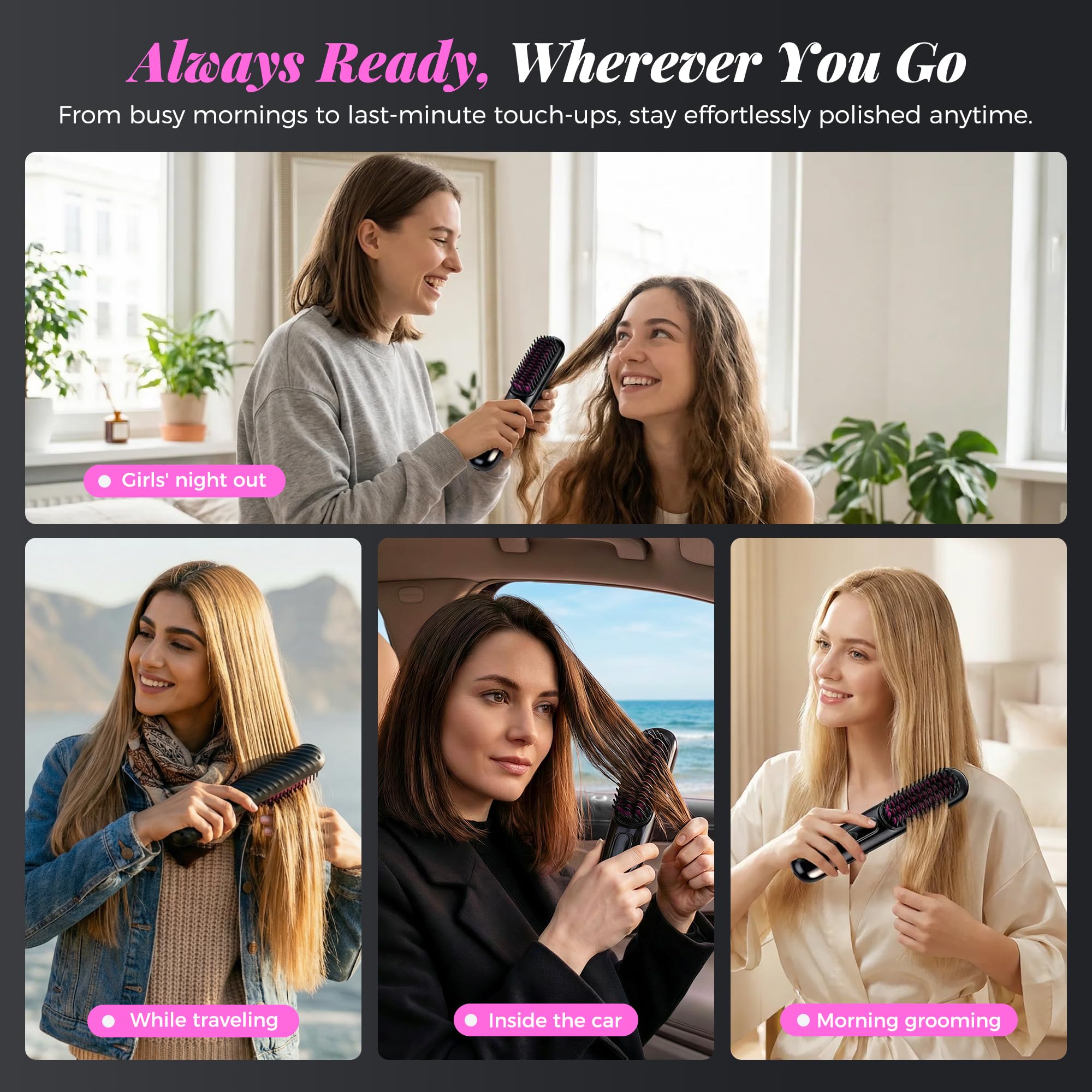 Go Brush Pro 2026, Cordless Hair Straightener Brush — view 7