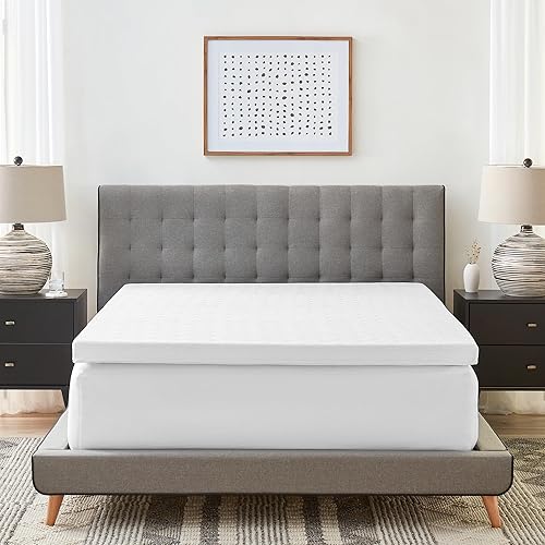 Miniatura 2 de Essentials - Cubrecolchón de espuma viscoelástica de 3 pulgadas, con infusión de gel, funda de punto circular de enfriamiento incluida, espuma