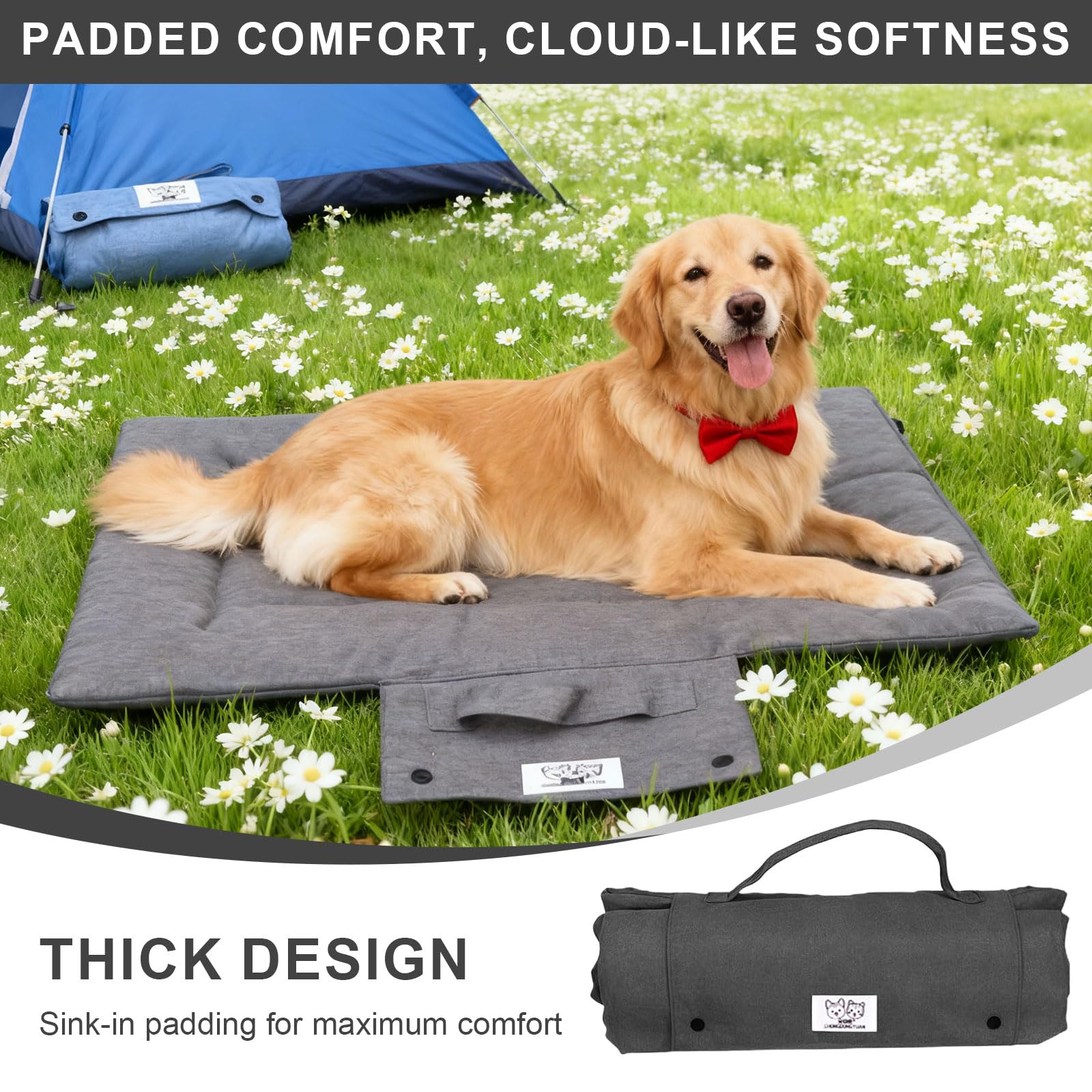 Hundedecke für Unterwegs,100x72 cm Hunde Decke Tragbar & Faltbar, Weiche Haustierdecke für Hunde & Katzen, Waschbar, Reise Hundedecke für Sofa, Auto & Outdoor Grau