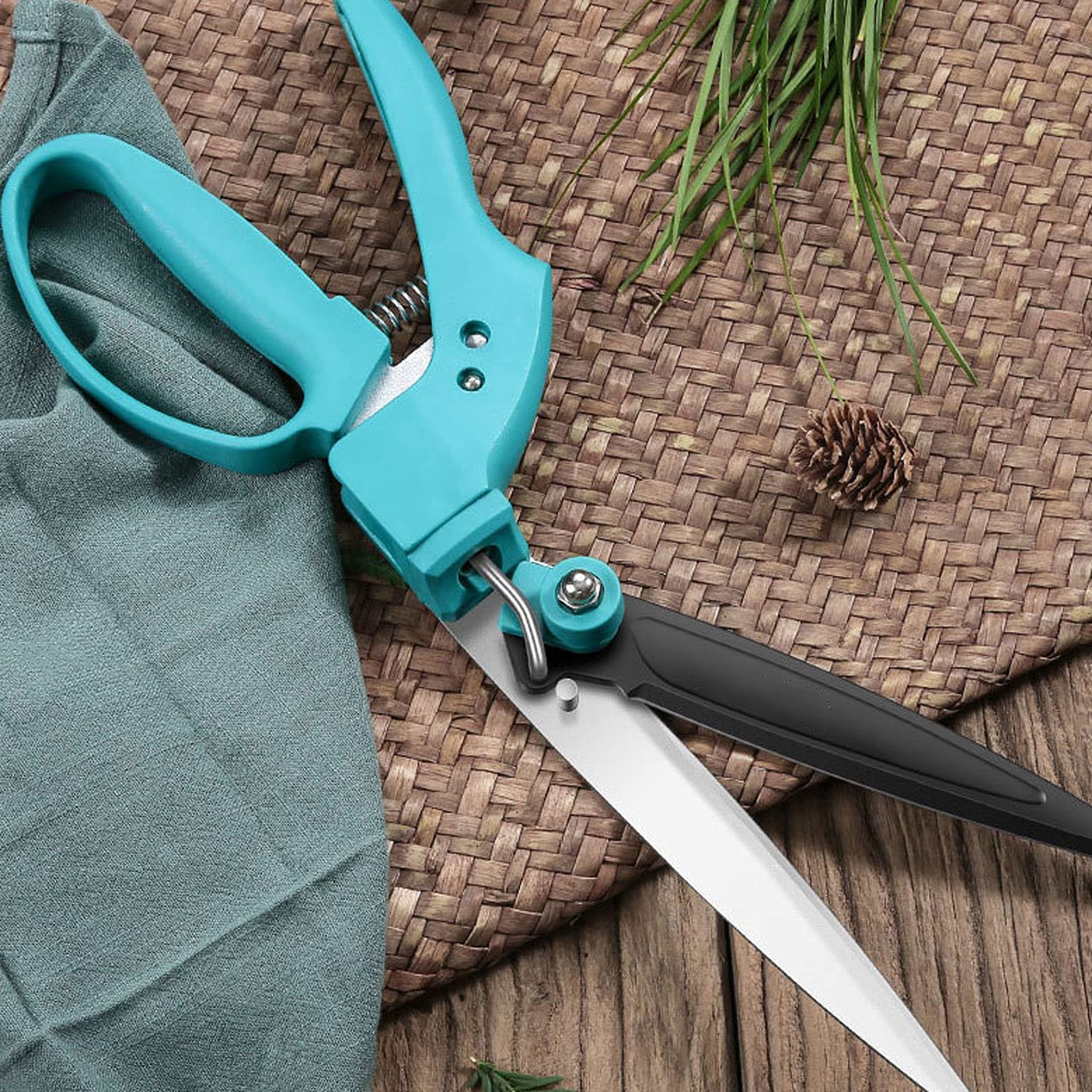 Cesoie da siepe da Giardino Attrezzi da Giardinaggio Lama Completamente temprata Rotante a 180 Gradi Tagliaerba Manuale Adatto per Tagliare Erba Varia e siepi Leggere