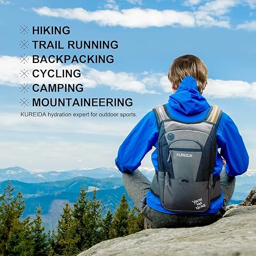 Miniatura 6 de Vejiga de hidratación dual de 2 litros,Vejiga de agua para mochila de senderismo a prueba de fugas,Depósito de agua para paquete de hidratación,Sin