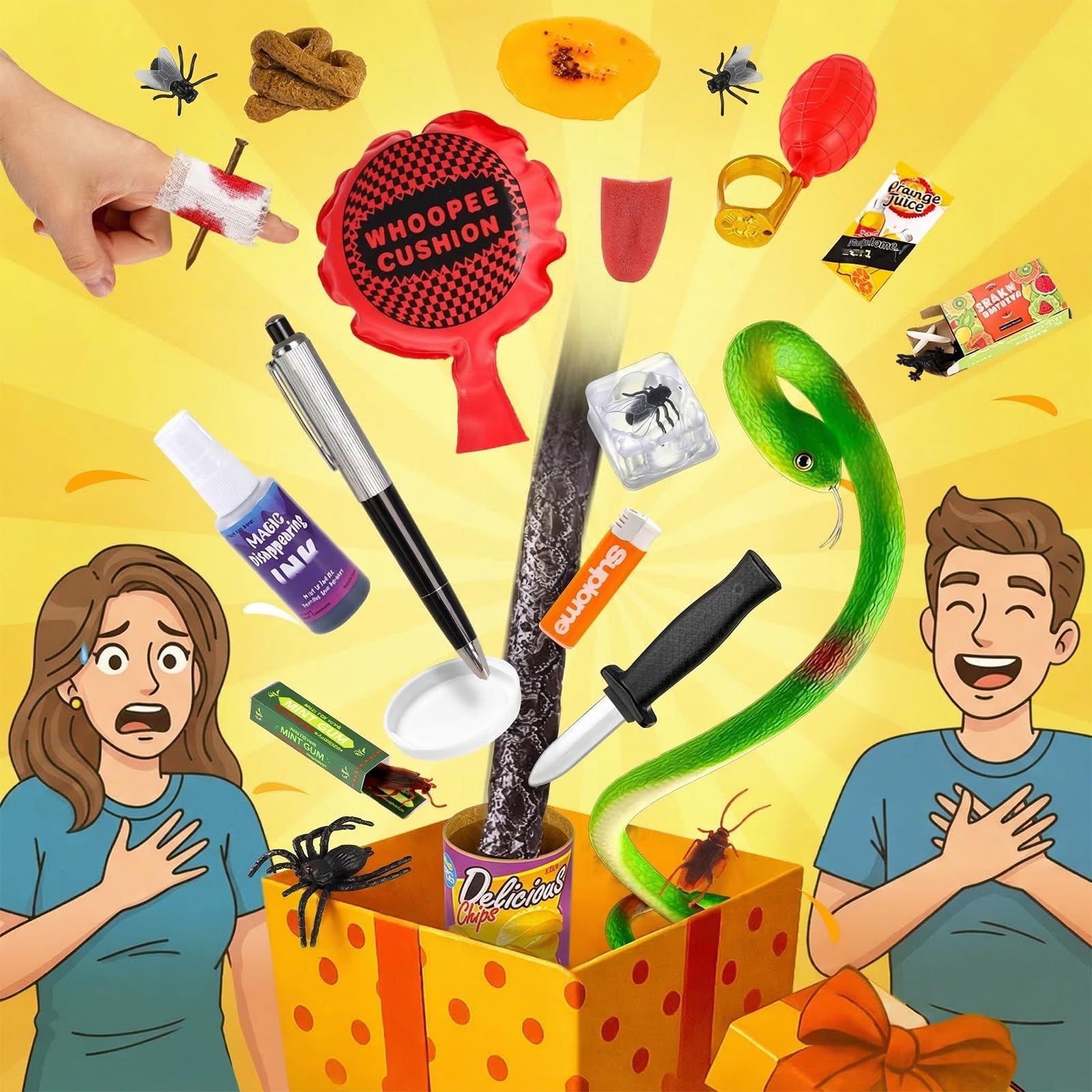 送込】「Fake」Amazon円盤購入特典セット Amazon.com: LovesTown Prank Kit, 25 PCS Fun Novelty Prank Sets for