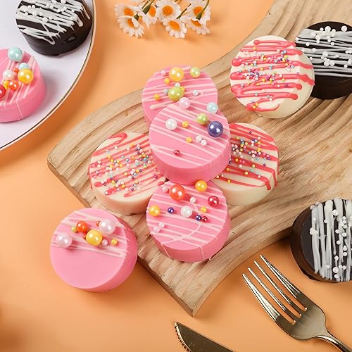 Miniatura 4 de Juego de 3 moldes para tartas, 2 tamaños diferentes de moldes de silicona cubiertos de chocolate, moldes redondos de 24 cavidades y 12 cavidades con