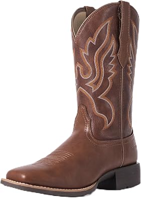 Palitutu Womens Cowboy Boots for Women Mid Calf Cowgirl Boot Pull On Ladies Western Embroidered Square Toe Boot