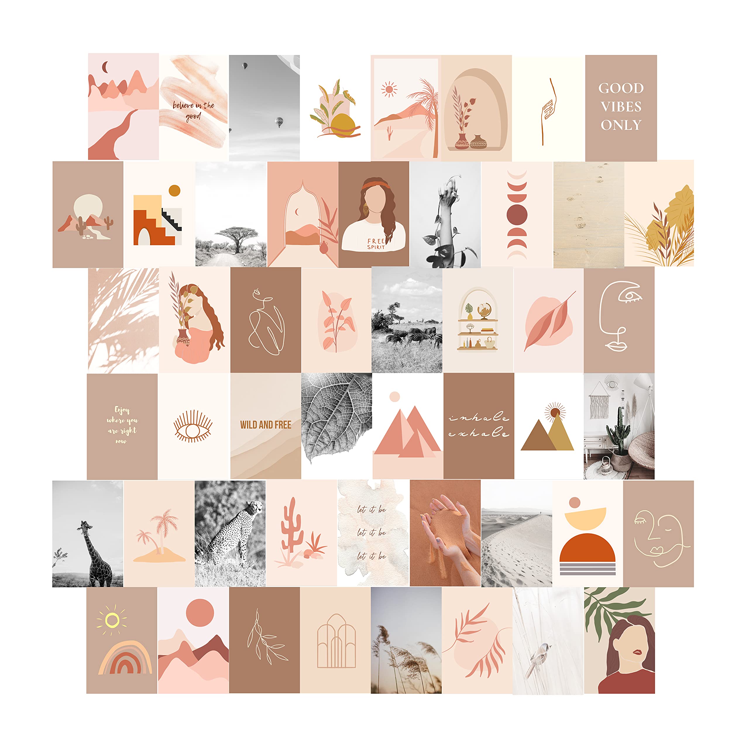 Buy OLICO Boho Aesthetic Wall Collage Kit, 50 Set 4x6 inch, Girls