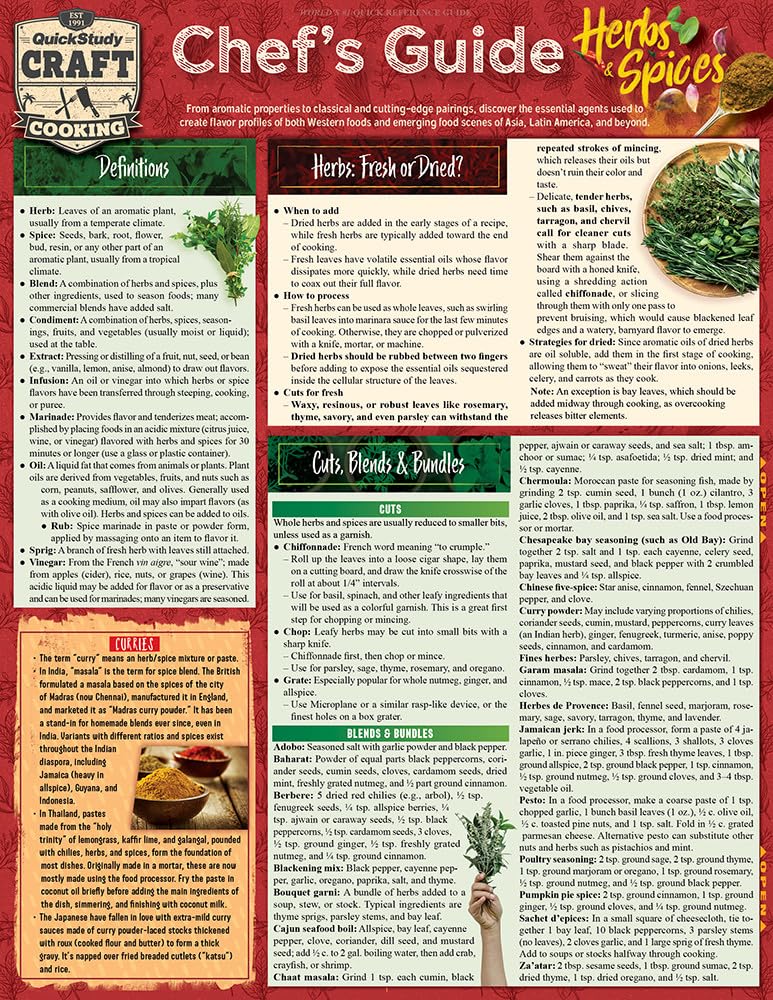 Chef's Guide to Herbs & Spices: a QuickStudy Laminated Reference Guide (Quickstudy Reference Guide) — Amazon image 2