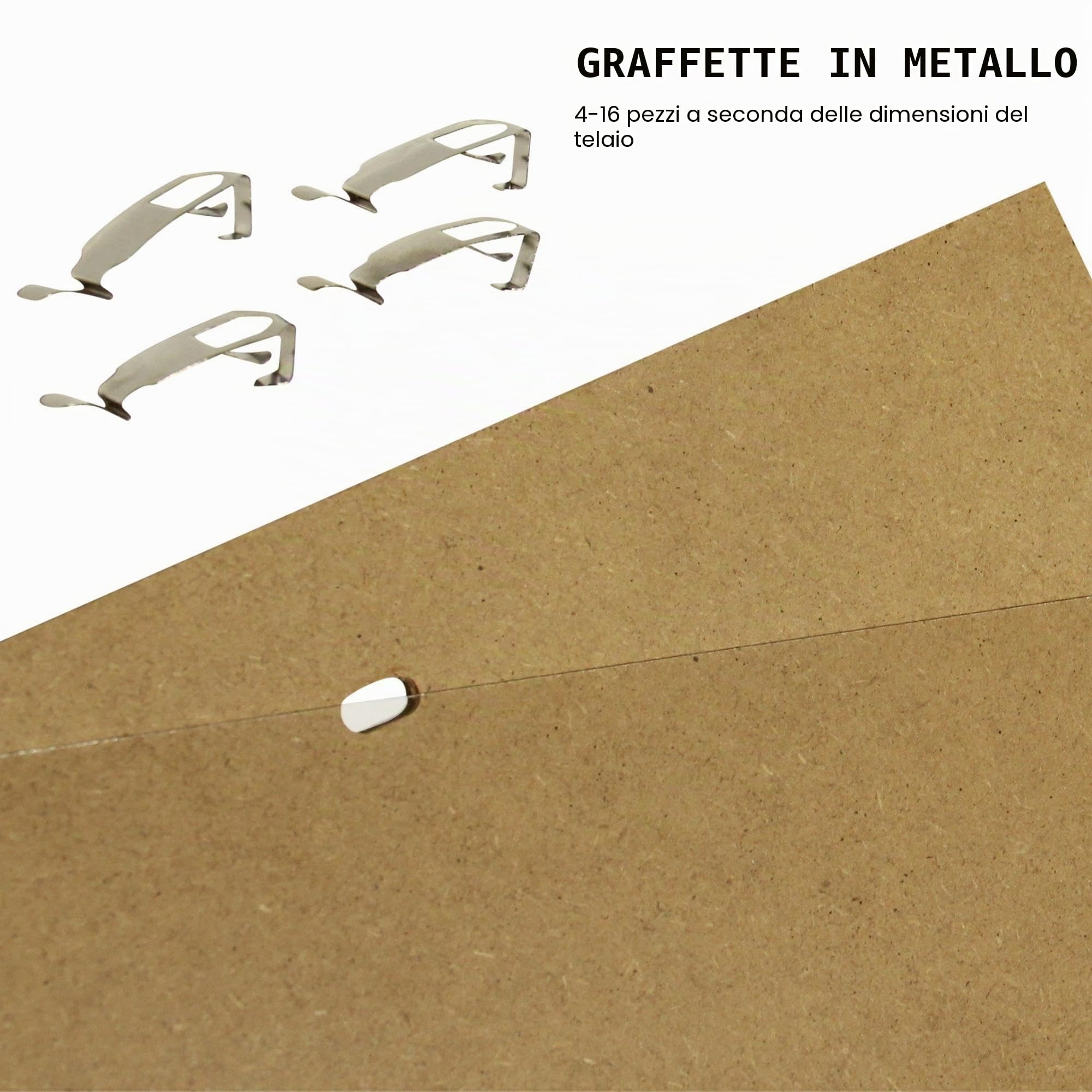 Clamaro 'N°1' Cornice Clip senza cornice 70x140 cm | Elegante portafoto moderno con pannello posteriore in MDF laminato bianco e vetro acrilico – Ideale per presentazioni in stile galleria