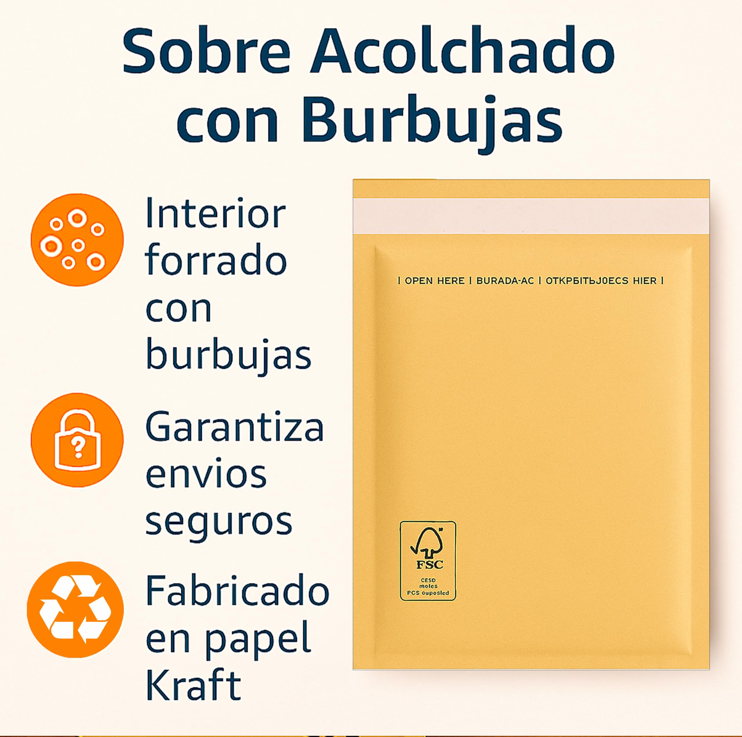 Sobres Acolchados de Burbujas, Varios Tamaños, Paquetes de 10-200 Unidades, Color Marrón, Sobres Protectores para Envíos (10, 140x225 mm)