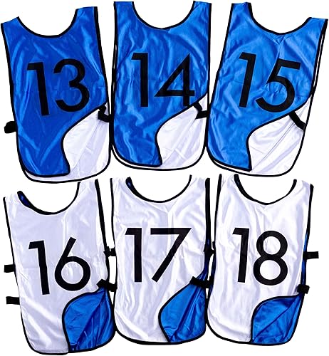 LVL10 Sports Pinnies - Chaleco de práctica numerado reversible para fútbol, baloncesto Scrimmages - Adultos Niños