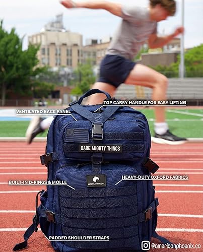 Miniatura 2 de AMERICANPHOENIX 45L Elite Mochila táctica  Mochila militar y de trabajo 3 veces más fuerte  Resistente al agua y resistente  Bolsa MOLLE Bug Out