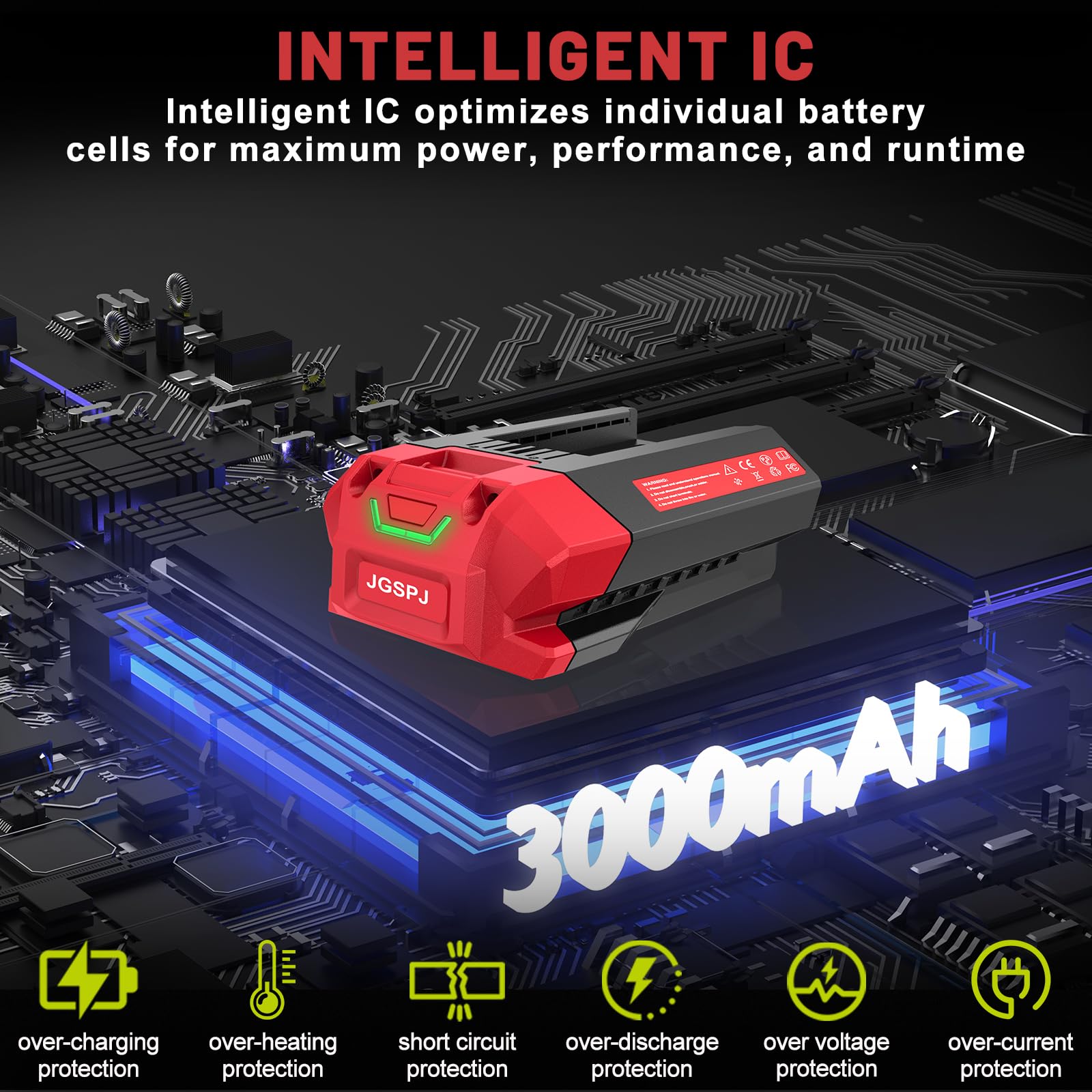 Batería de repuesto de 3.0 Ah para SKIL 40 V BY8705-00 PWRCore 40 compatible con herramientas eléctricas SKIL de 40 V PM4910 LT4818 CS4555