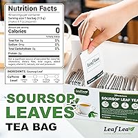 Vista 2 de LeafLea 80 bolsitas de té de hoja de guanábana, de hojas de guanábana naturales (graviola), mezcla herbal para el bienestar, té herbal de guanábana