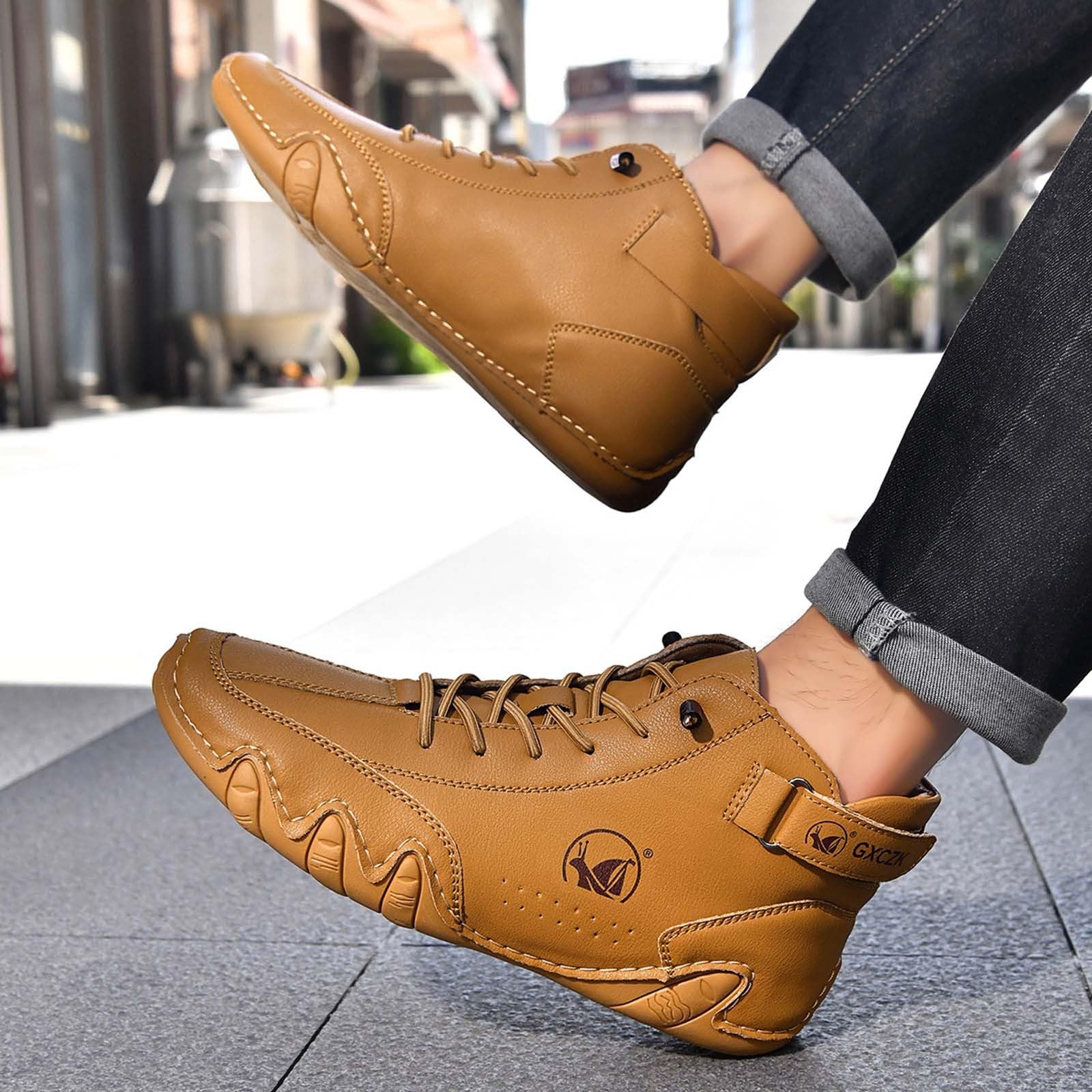 WWricotta Botines de Estilo Profesional, caña Alta, Informal, Tallas Grandes, Ideales para Uso Diario con una construcción Duradera, Hombre, cómodos y Resistentes_2
