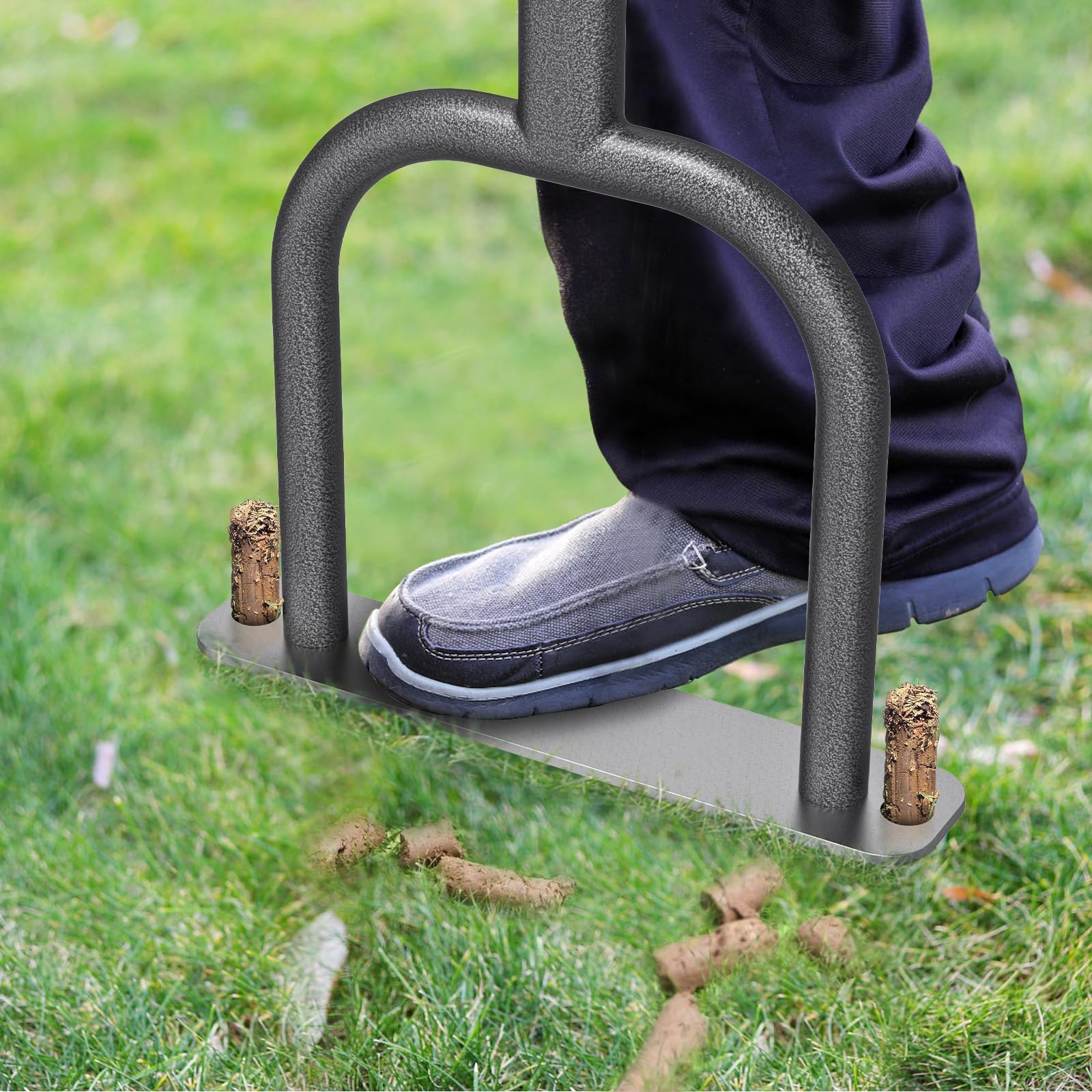 Aérateur De Pelouse Manuel 2 En 1 - 24 Pointes, Poignée 96 Cm, Pour Aération Et Drainage Du Sol