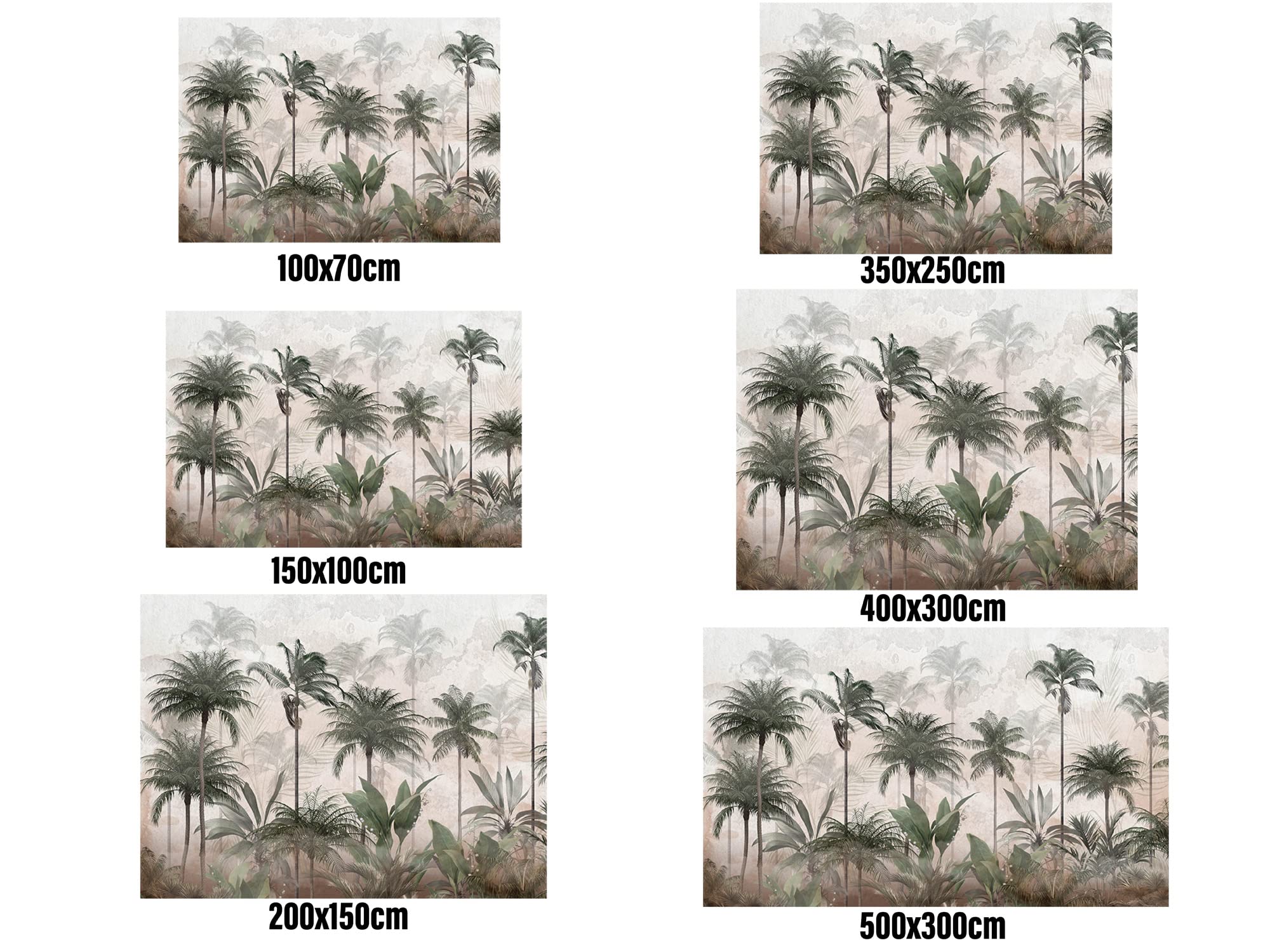 Oedim Fotomural Vinilo para Pared Palmeras Tropicales, Mural, Fotomural Vinilo Decorativo, 400x300cm, Decoración comedores, Salones, Habitaciones