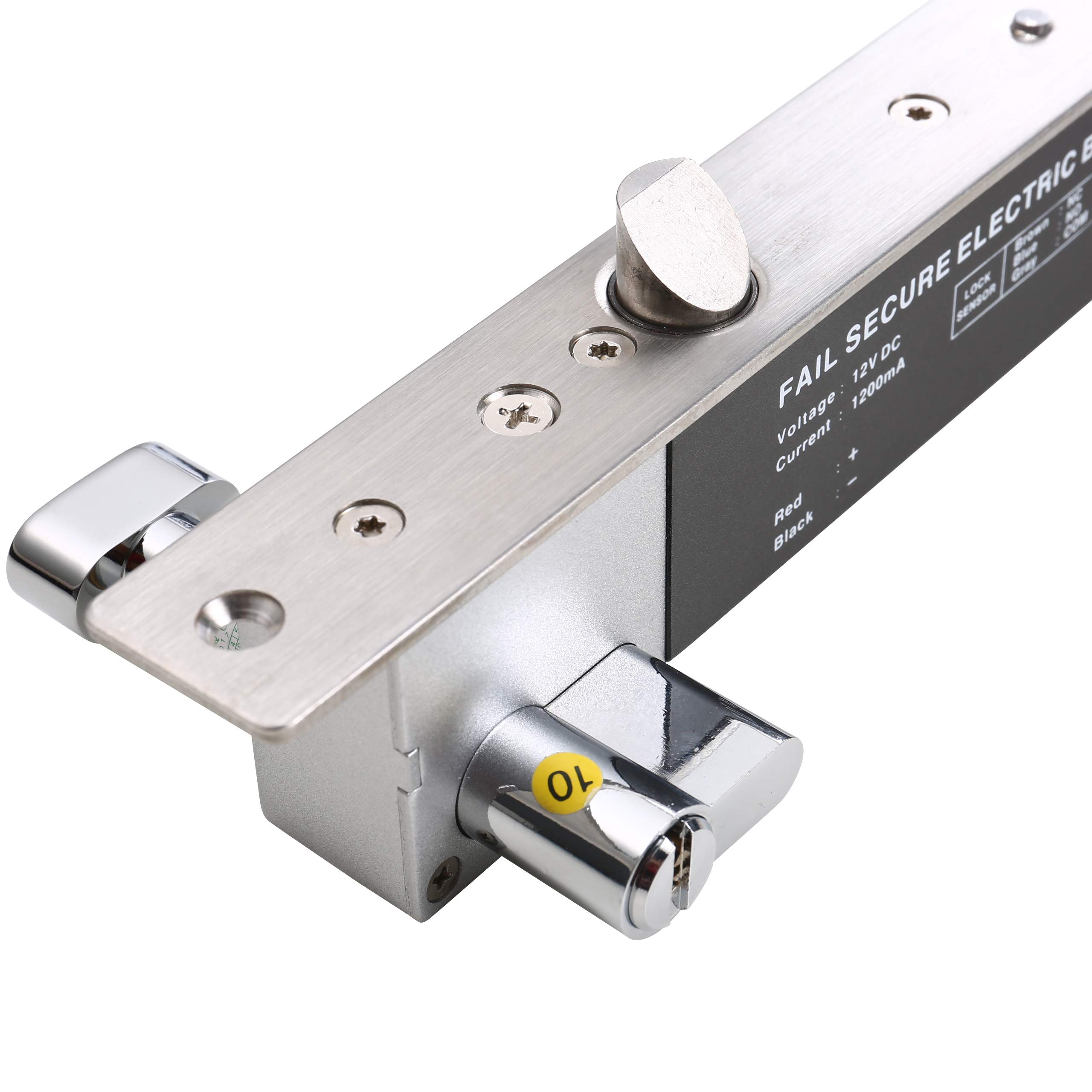 UHPPOTE Fail Secure NO Electrique Loquet Boulon Serrure W/Cylindre Knob pour Porte en Bois en Métal en Verre