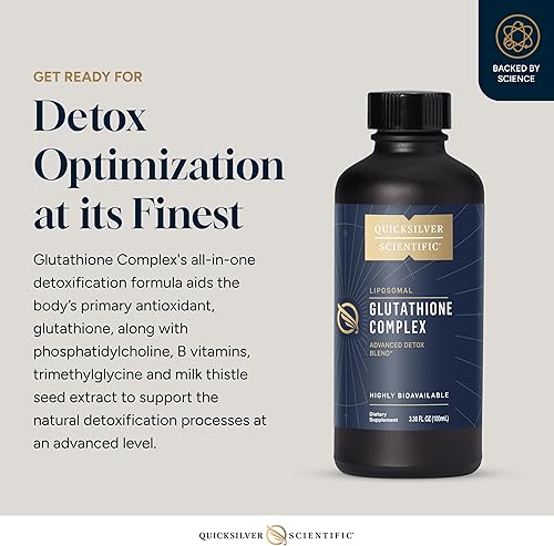 Miniatura 3 de Quicksilver Scientific Complejo de glutatión  Suplemento antioxidante de absorción superior con glutatión líquido y cardo mariano  Complejo de