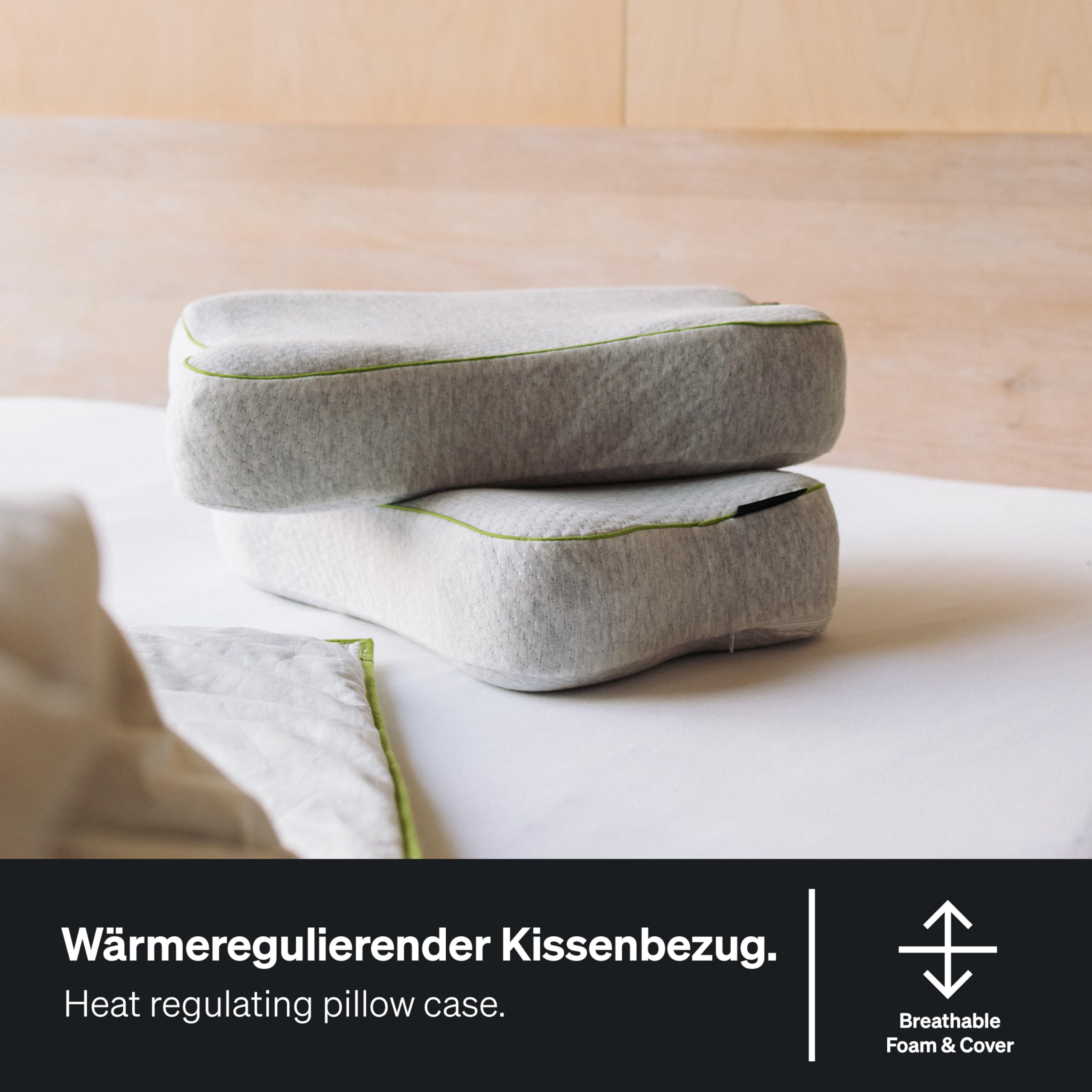 BLACKROLL® Recovery Pillow in un set - con federa aggiuntiva Climate - cuscino ortopedico di supporto al collo in schiuma di memoria viscosa - Made in Germany