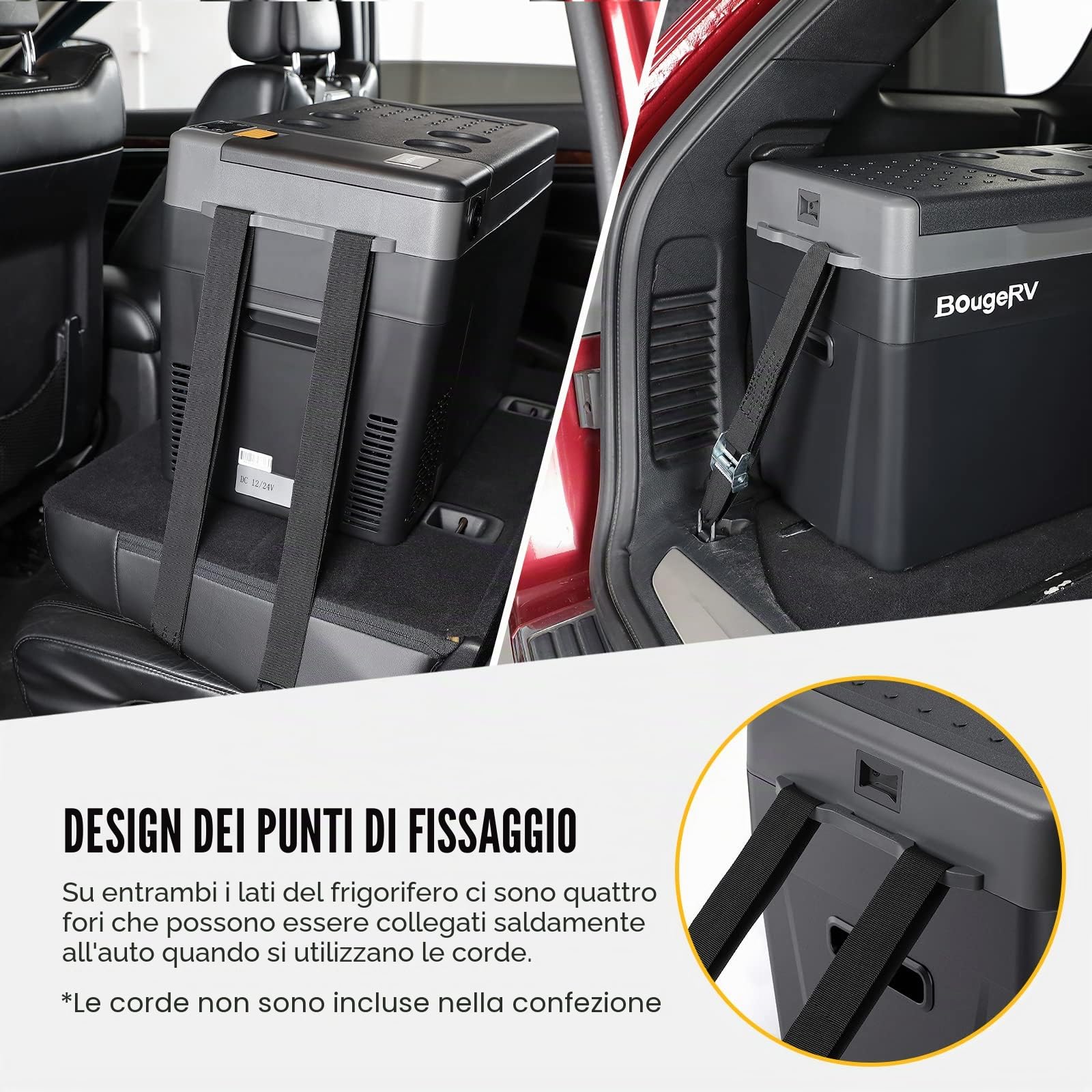 BougeRV CRPRO Frigo Portatile 29 litri -22°C 10°C 12/24V CC 110-240V CA Compressore 12V Campeggio Nero