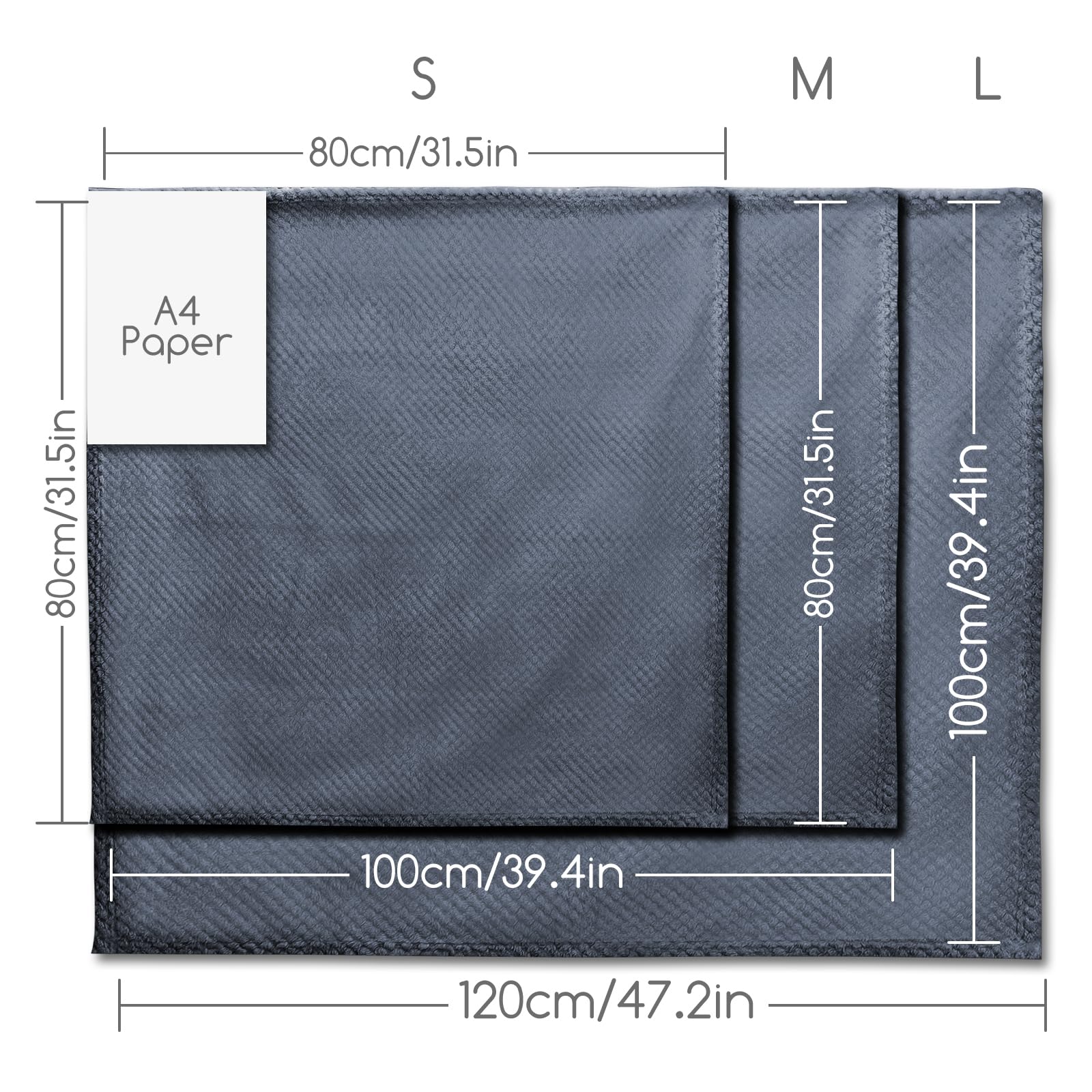 Nobleza Morbida Coperta in Pile per Cani e Gatti Confezione Color Grigio Misure 80 * 80cm