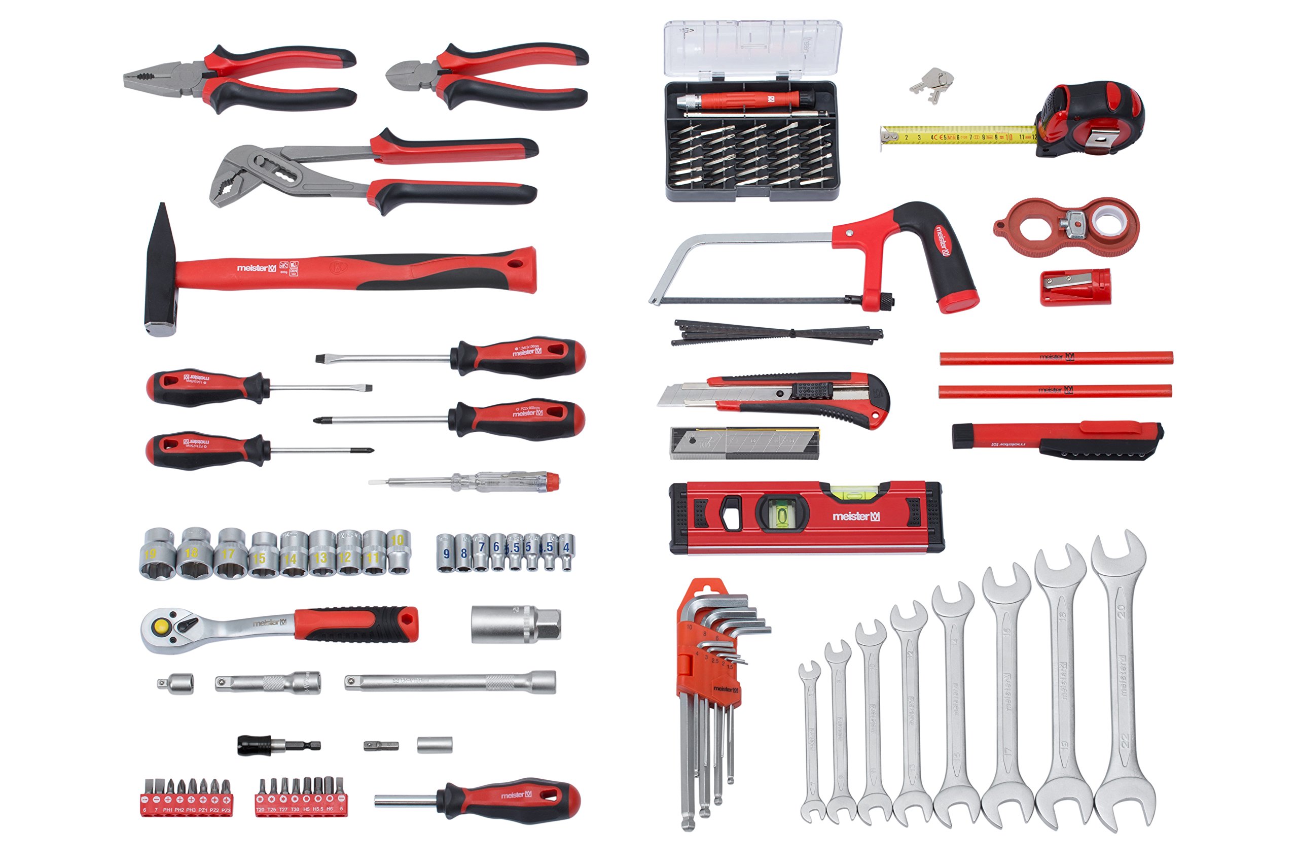 Meister Werkzeuge WU8971460 universelle Mallette à outils équipée 121 pièces (L x l x H) 460 x 320 x 140 mm