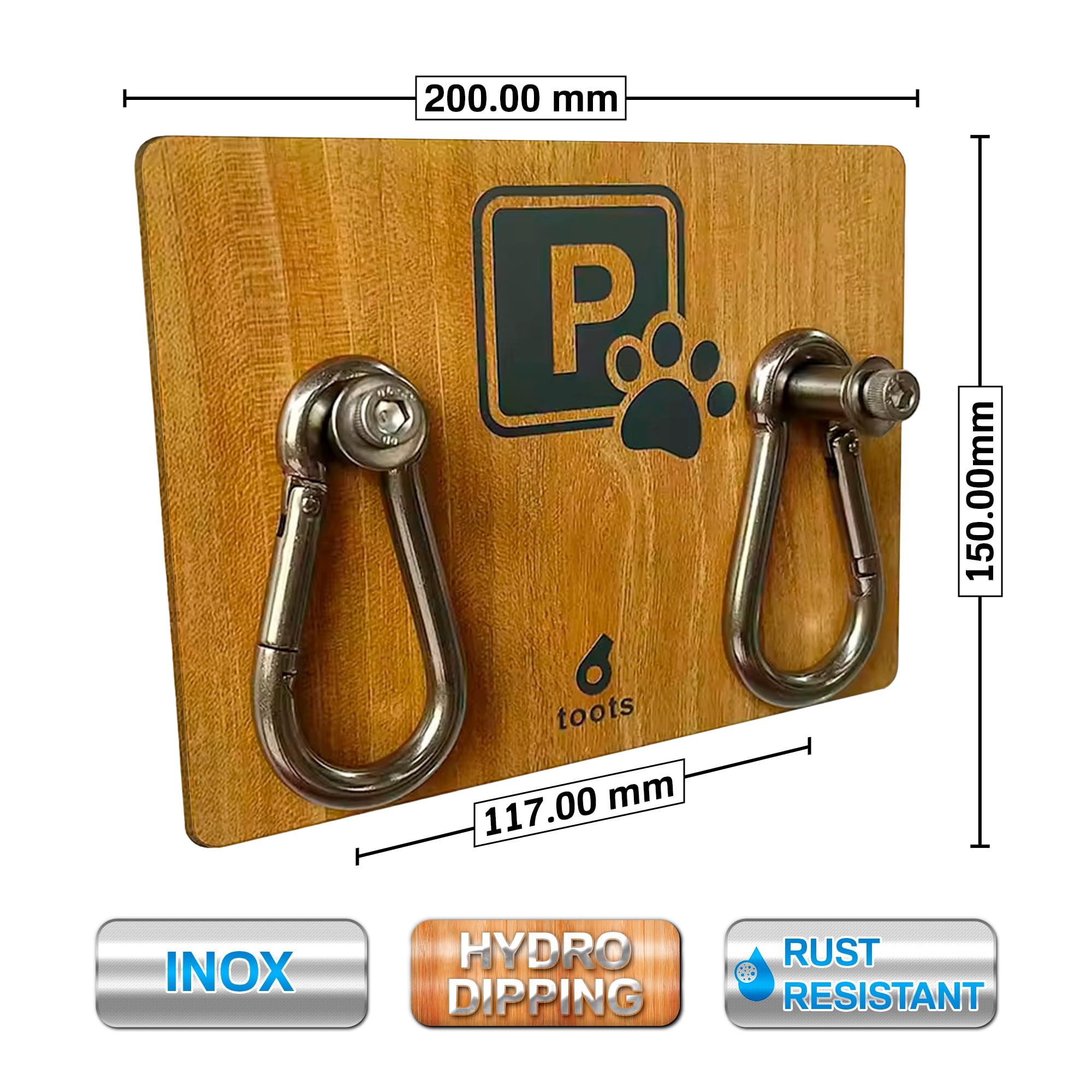 toots, Stainless Steel Dog Park Wall (15 x 20) with Pet Parking Sign for Store Entrance Wooden Decoration - Image 3