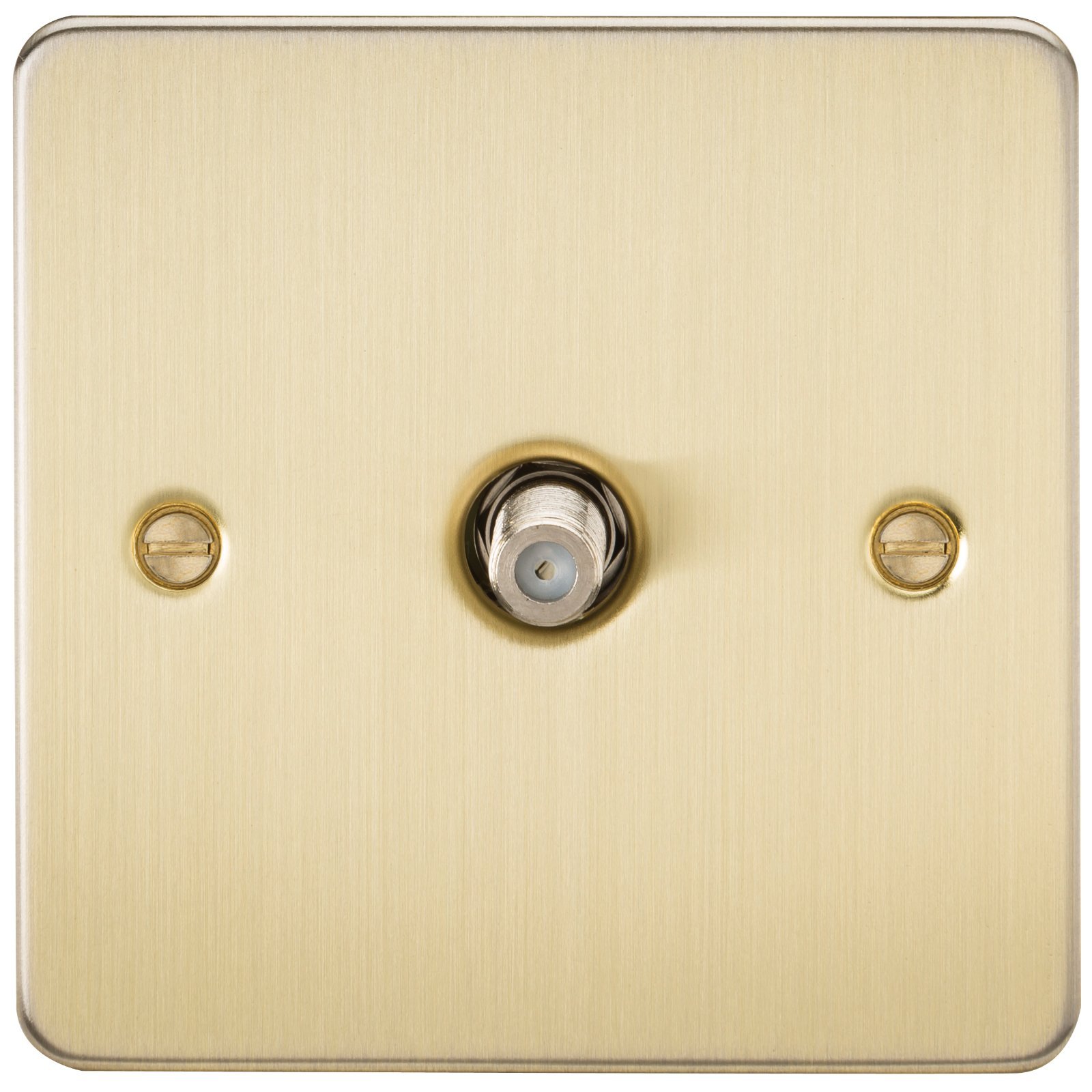 Knightsbridge FP0150BB Brushed Brass FPAV0150BB Flat Plate 1G Sat Tv Outlet (Non-Isolated)