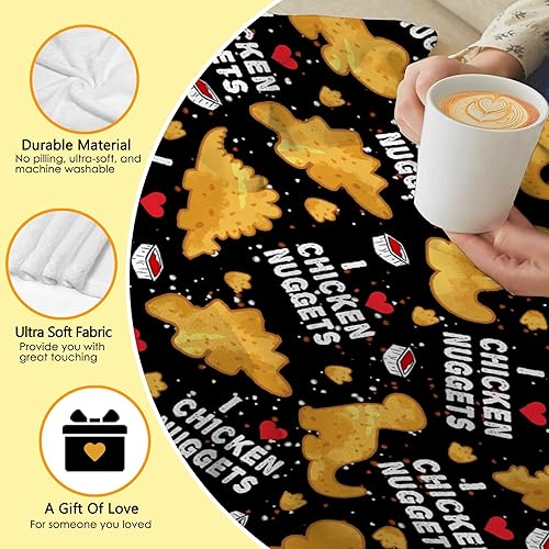 Miniatura 5 de Manta de nuggets de pollo  Manta de franela ultrasuave con pepitas de dinosaurio para niños, divertida manta de comida para decoración del hogar